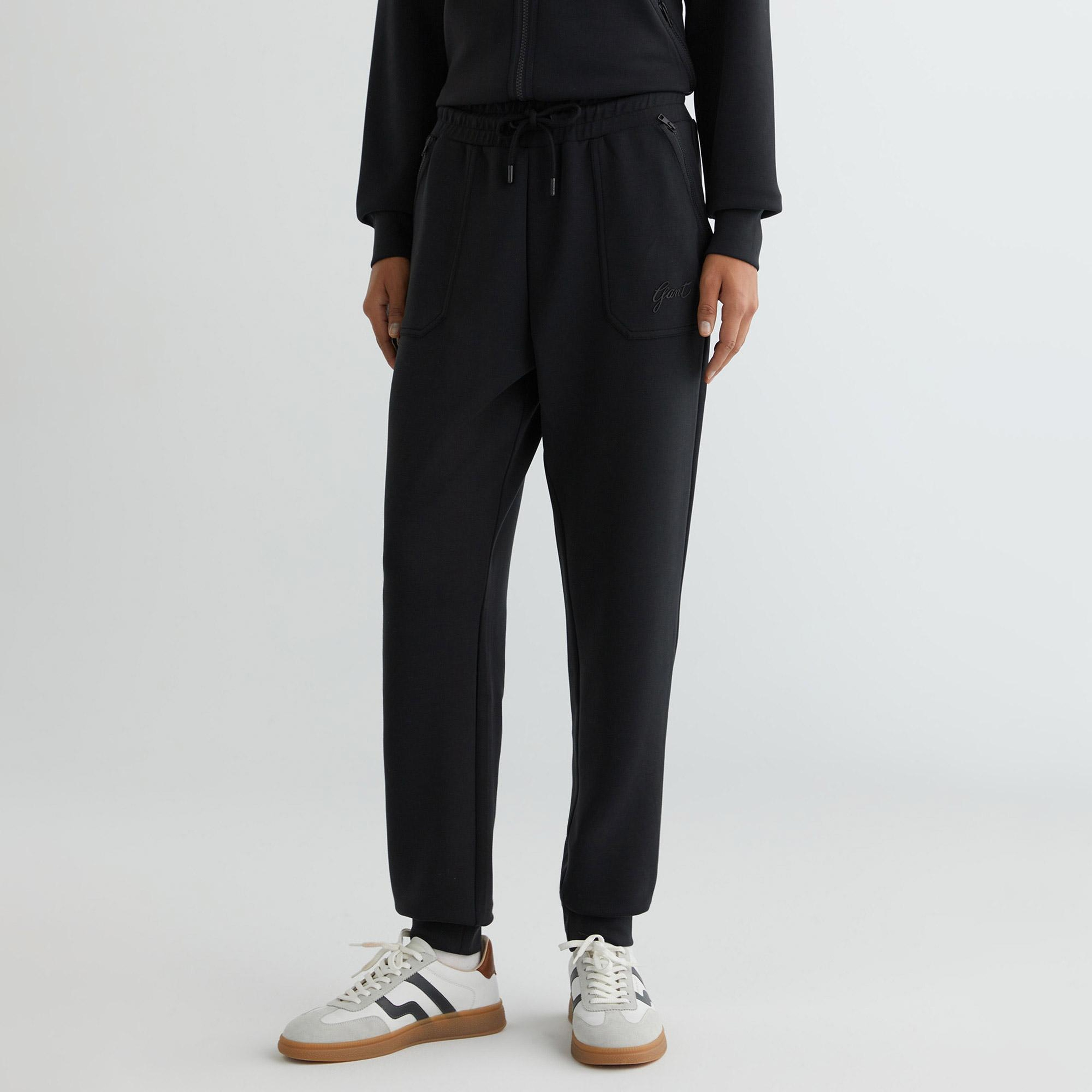 GANT Kadın Siyah Regular Fit Logolu Eşofman Altı