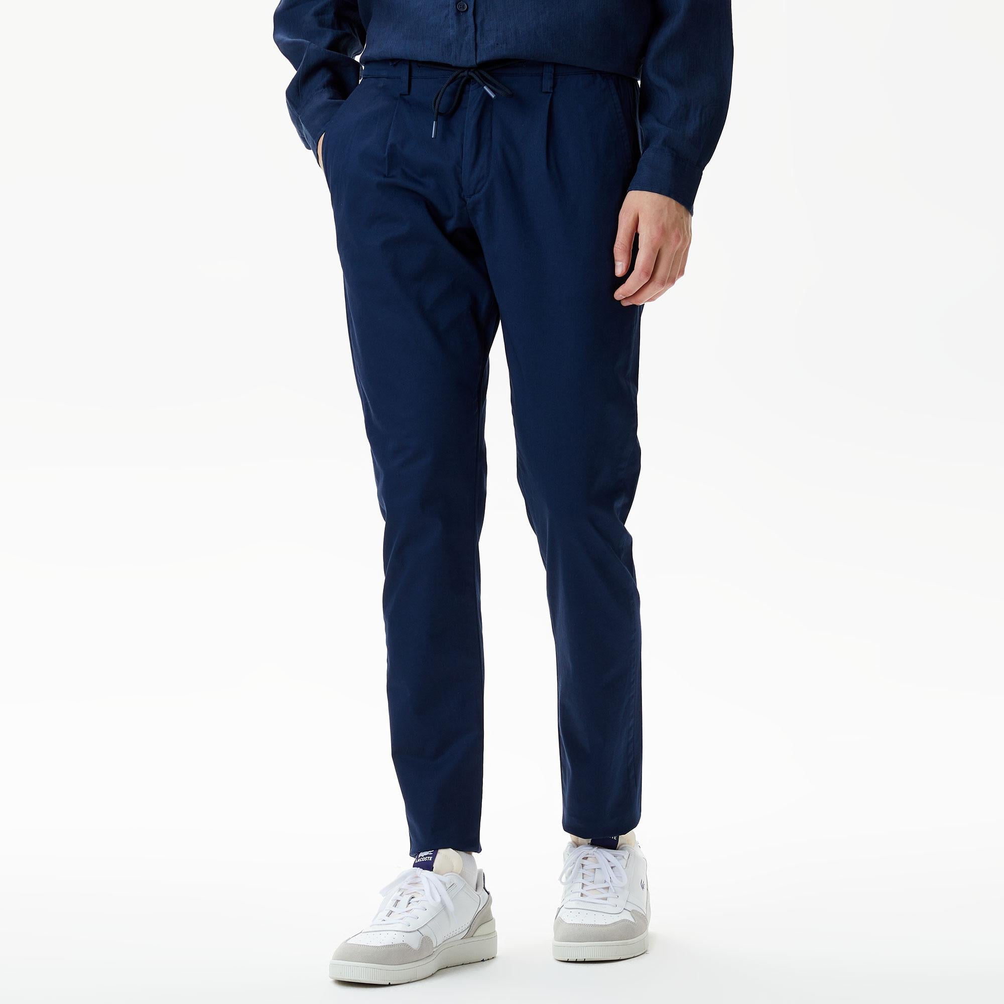 Erkek Tapered Fit Chino Lacivert Pantolon