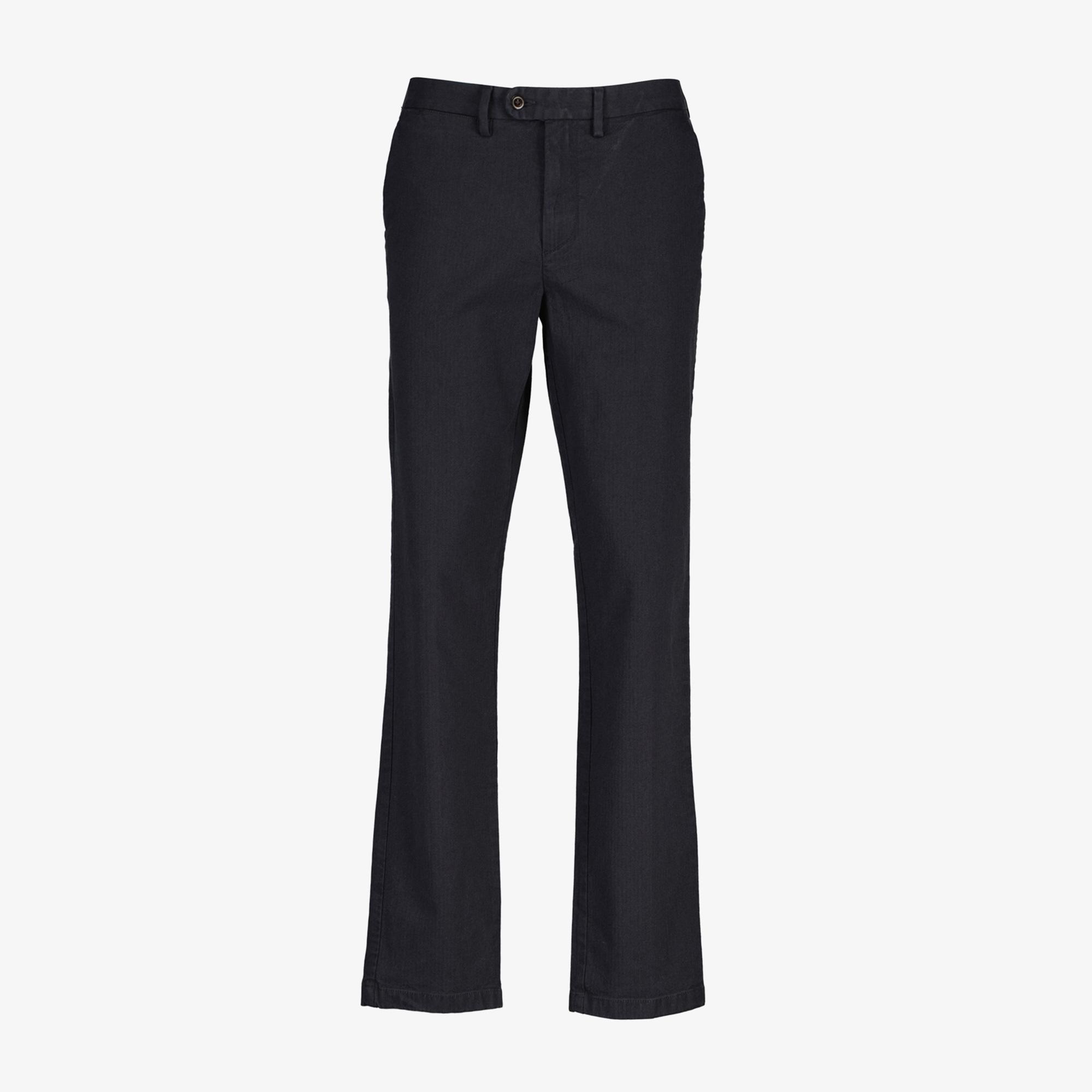 GANT Erkek Siyah Slim Fit Casual Herringbone Pantolon