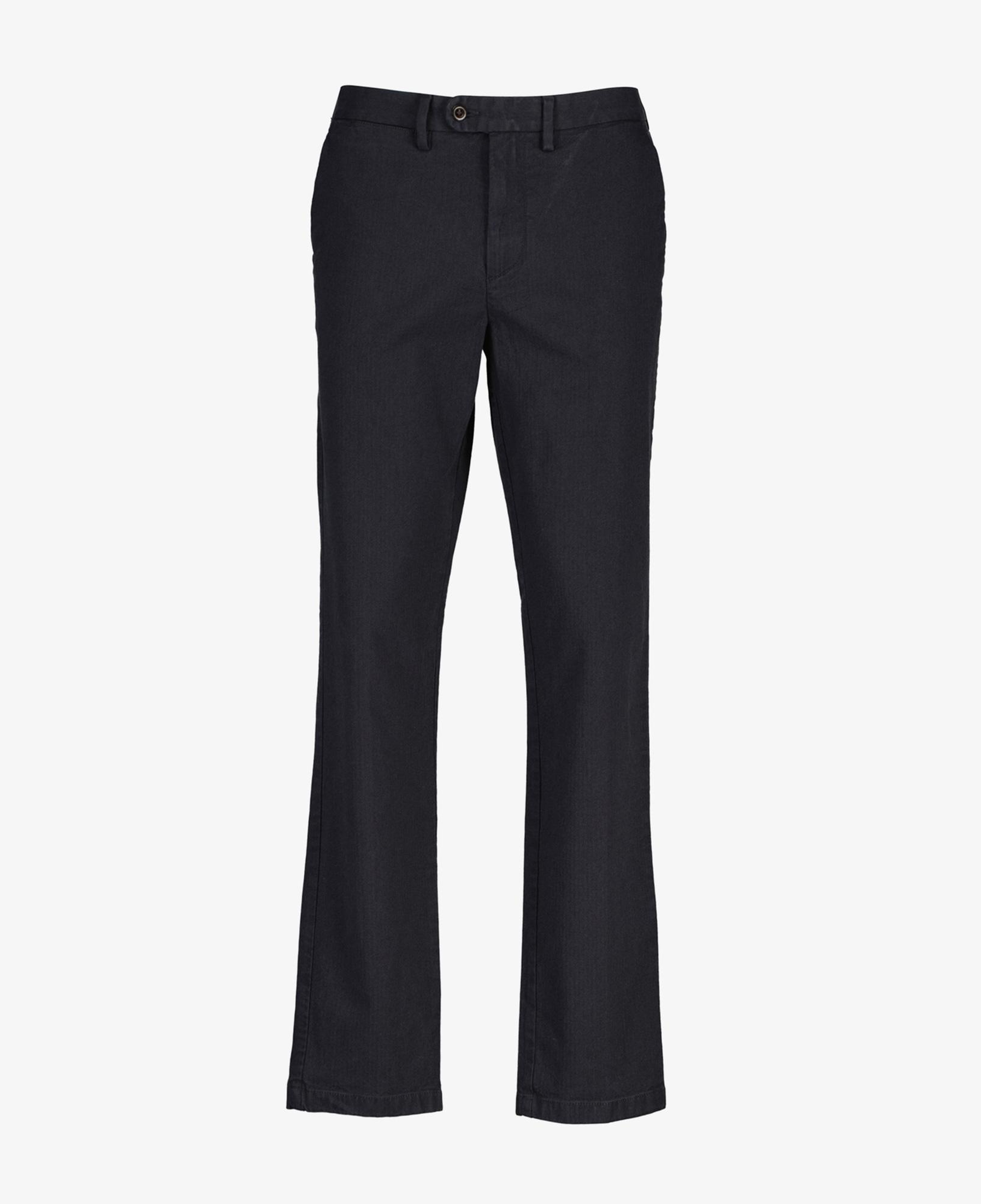 GANT Erkek Siyah Slim Fit Casual Herringbone Pantolon