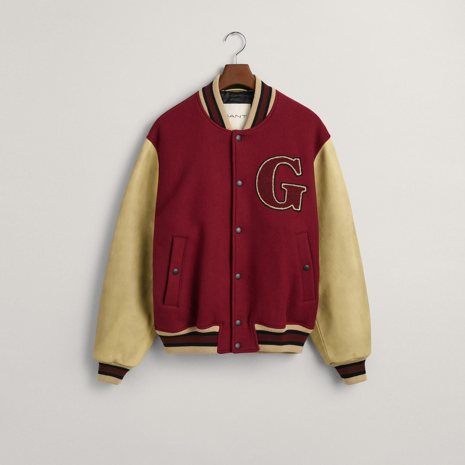 GANT Erkek Bordo Hakim Yaka Logolu Bomber Ceket