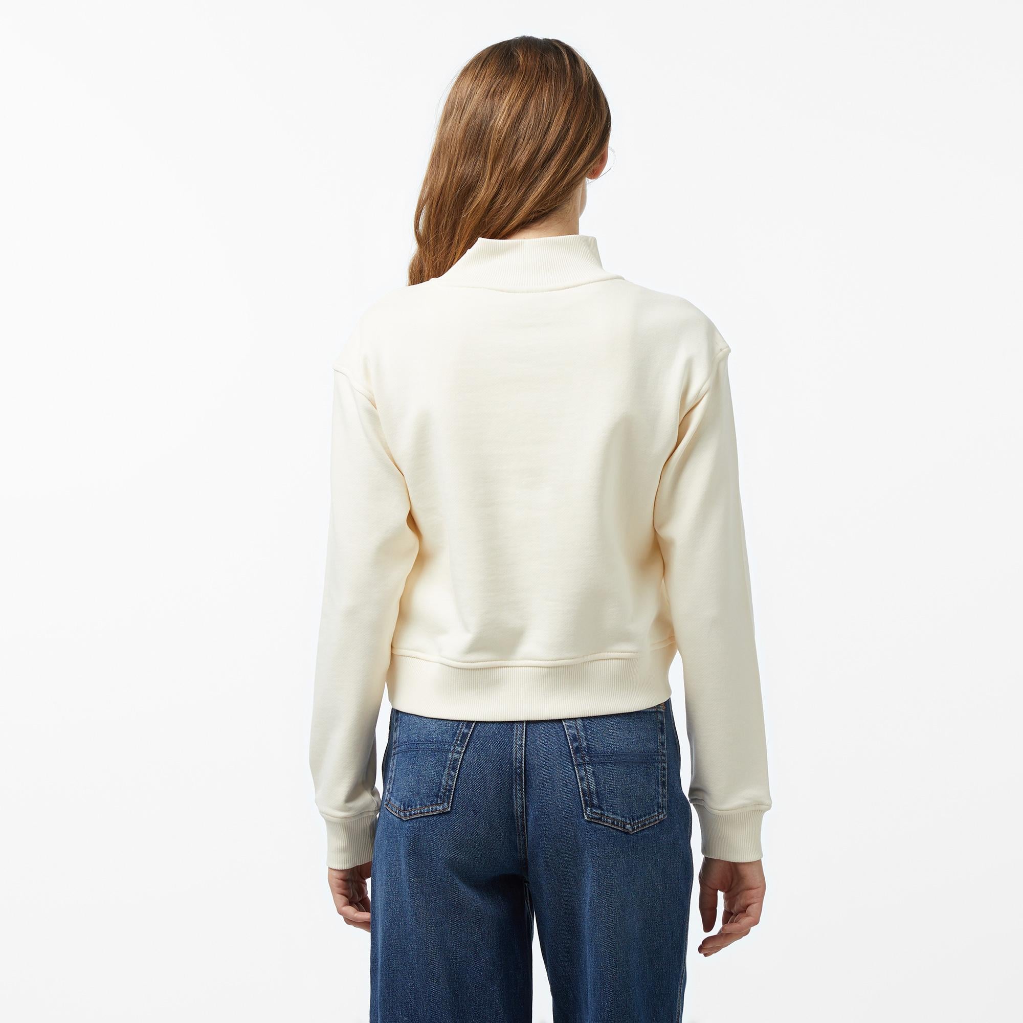 UNITED4 Cool Half Zip Kadın Krem Sweatshirt