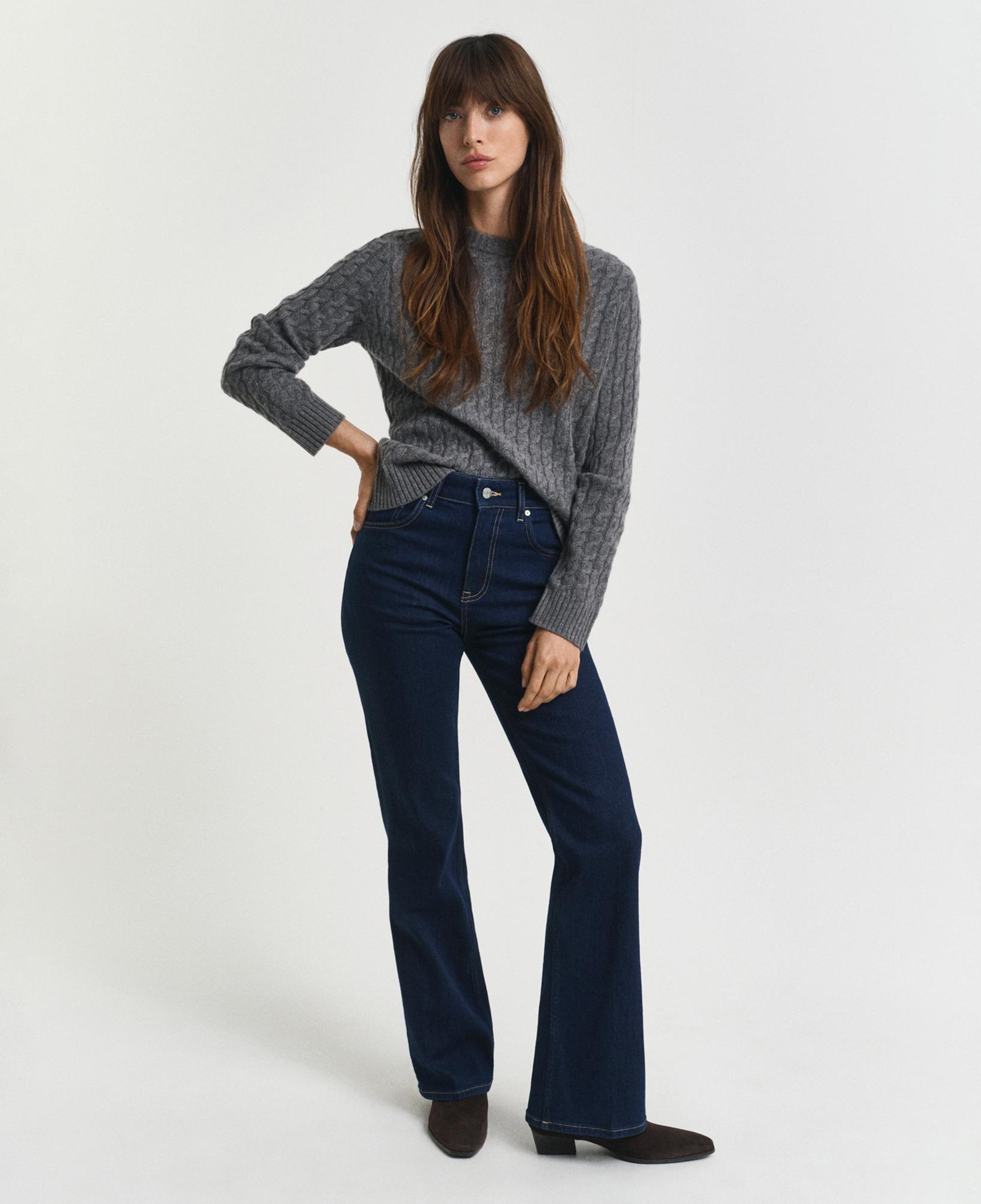 GANT Kadın Lacivert Slim Fit Flare Jean