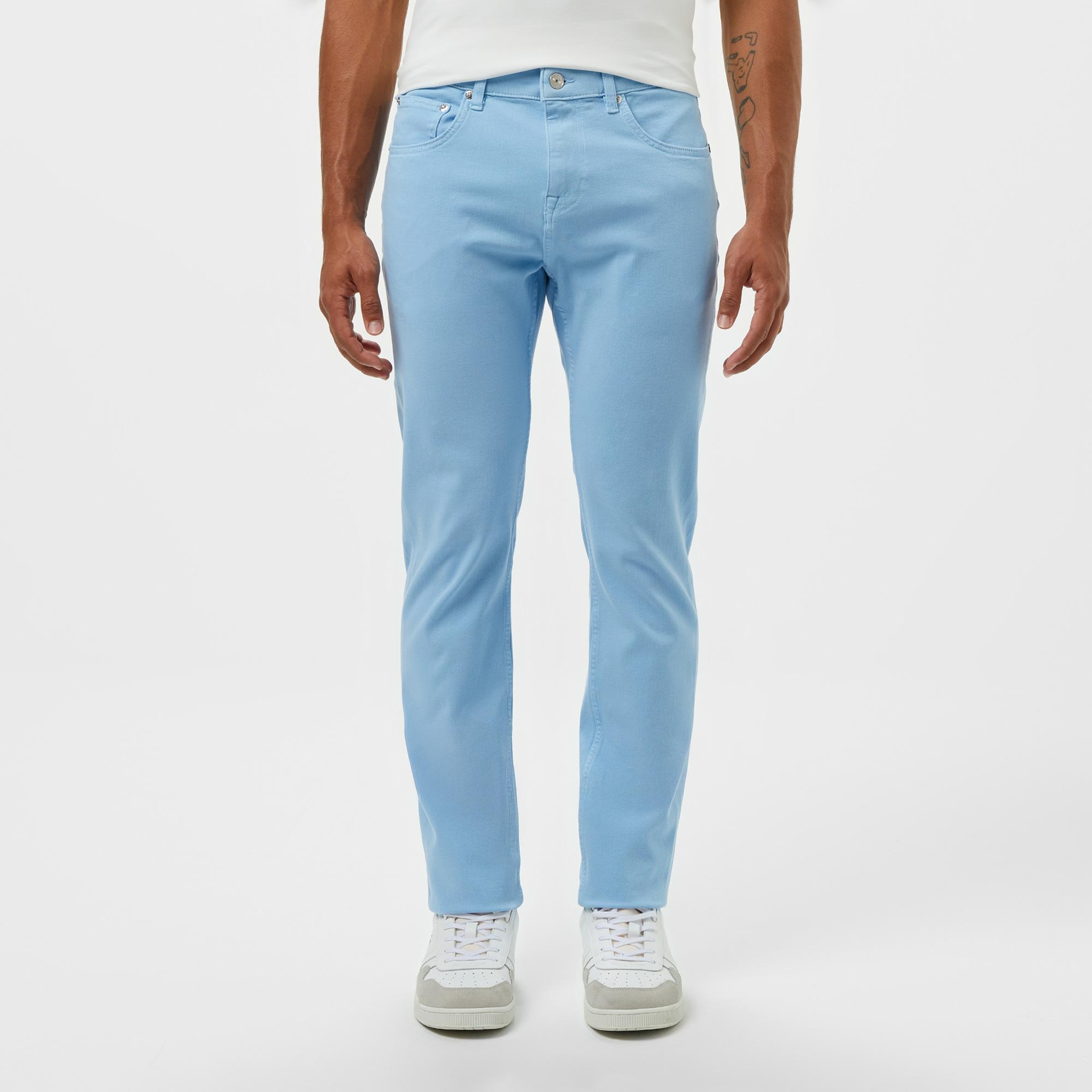 Erkek Slim Fit Açık Mavi Jean Pantolon
