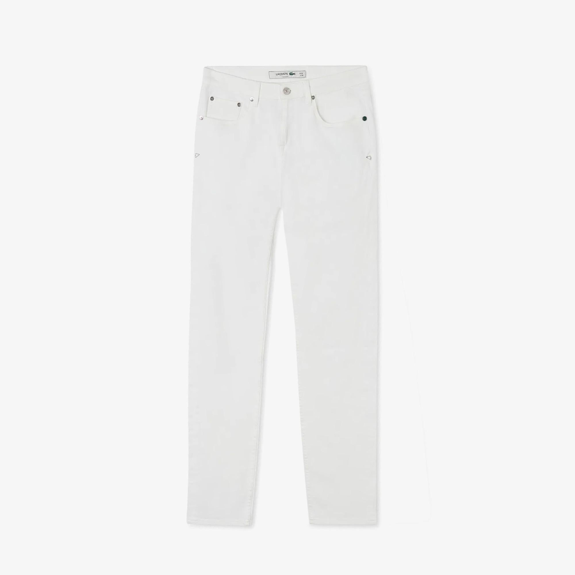 Erkek Slim Fit Beyaz Jean Pantolon