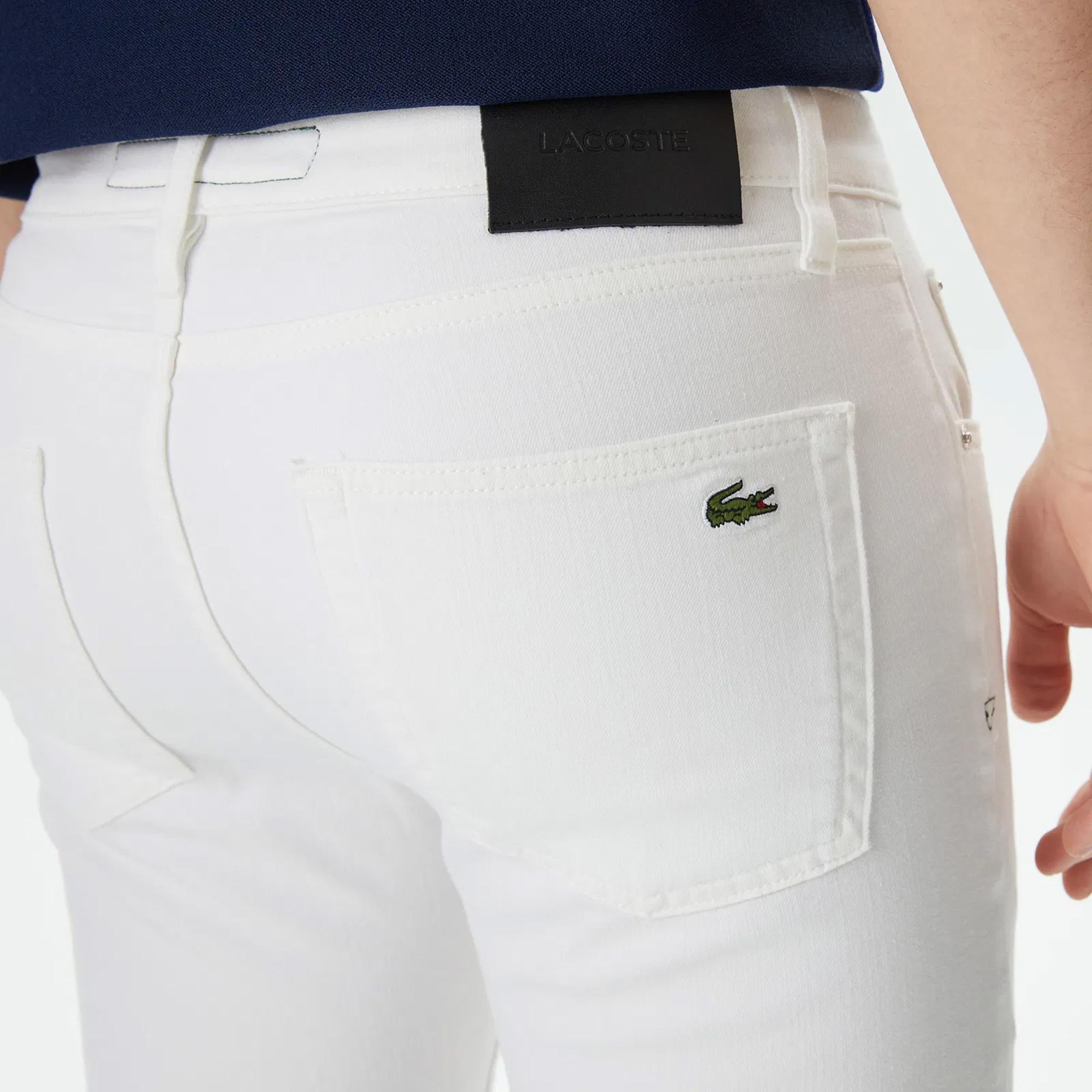 Erkek Slim Fit Beyaz Jean Pantolon