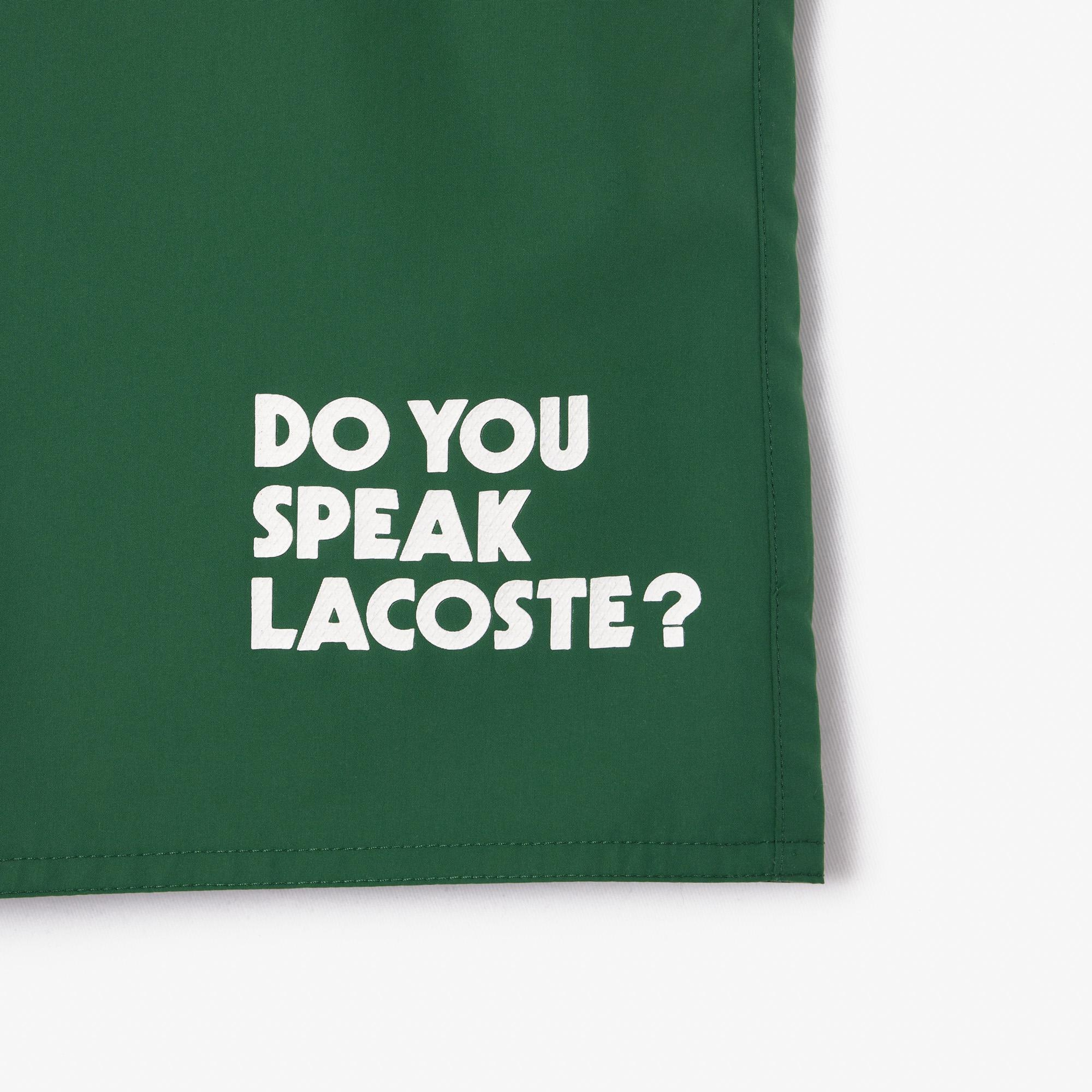 Lacoste Erkek Baskılı Yeşil Deniz Şortu