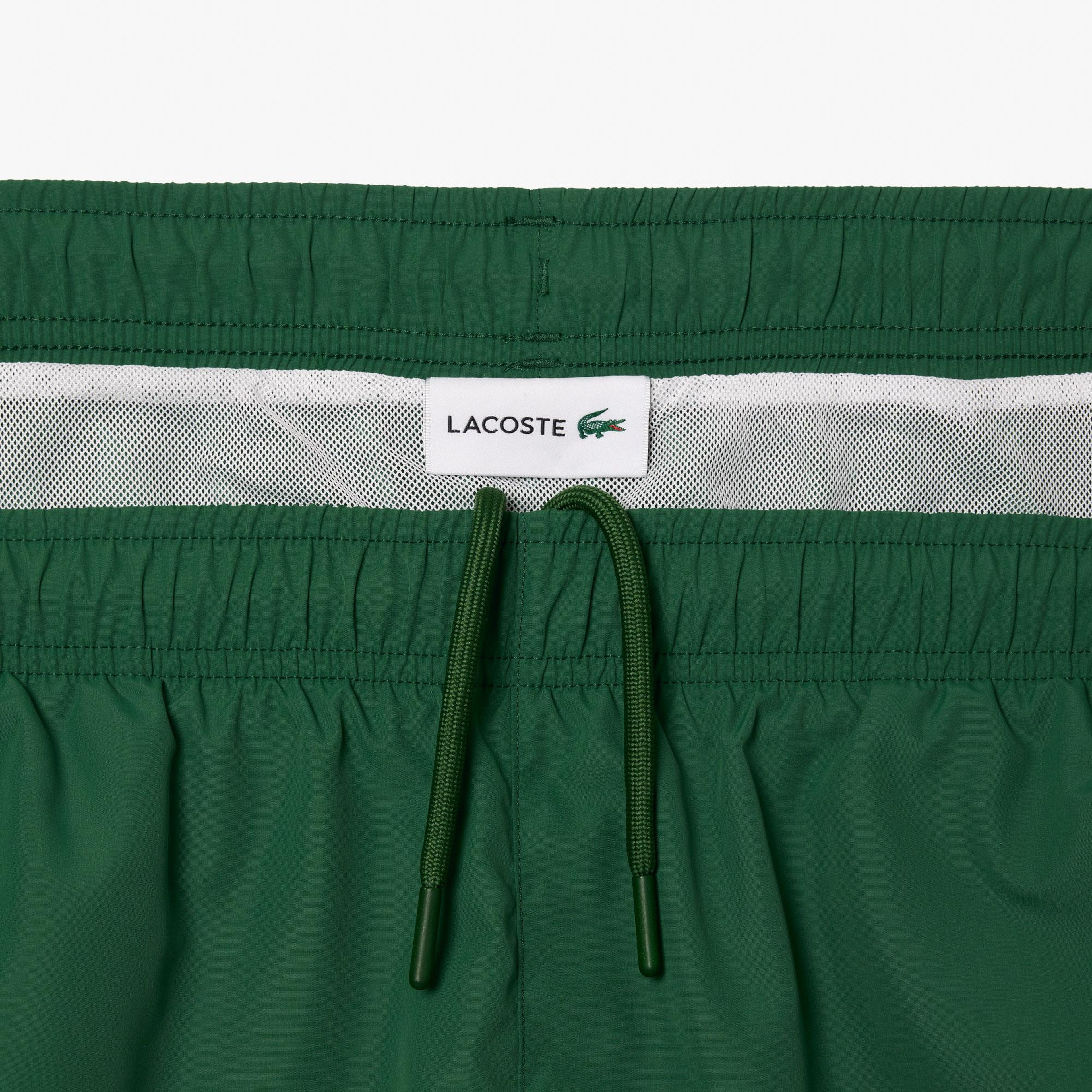 Lacoste Erkek Baskılı Yeşil Deniz Şortu