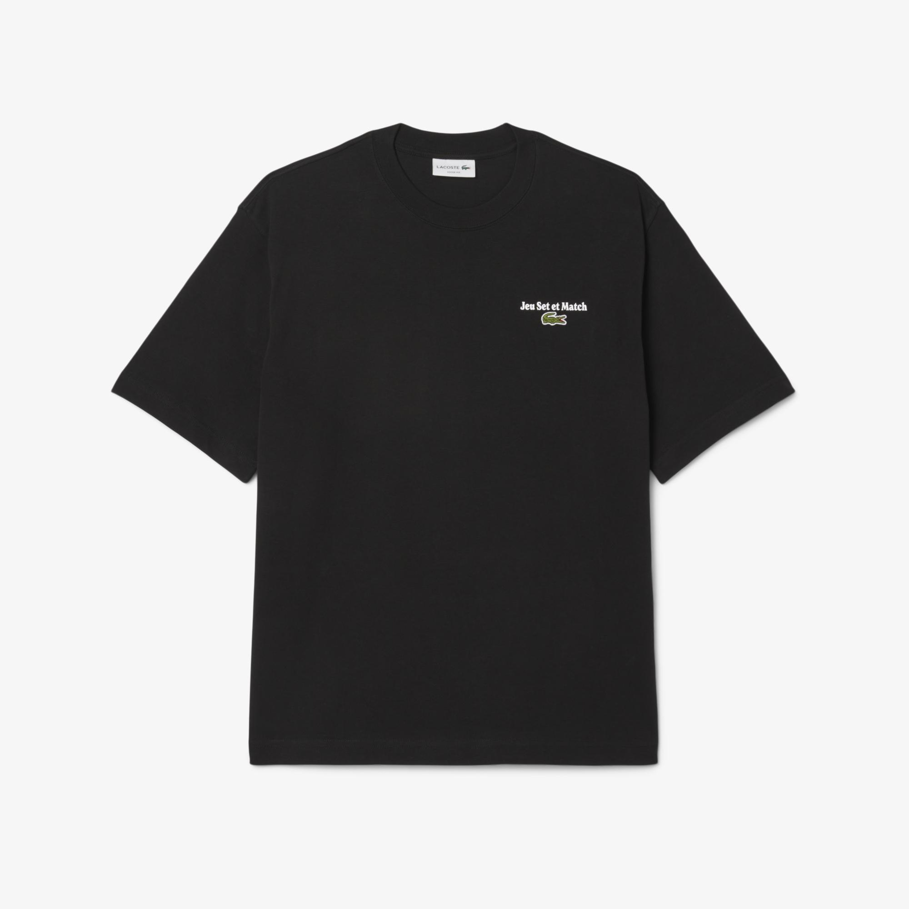 Lacoste Heavy Fit Printed Erkek Siyah T-Shirt