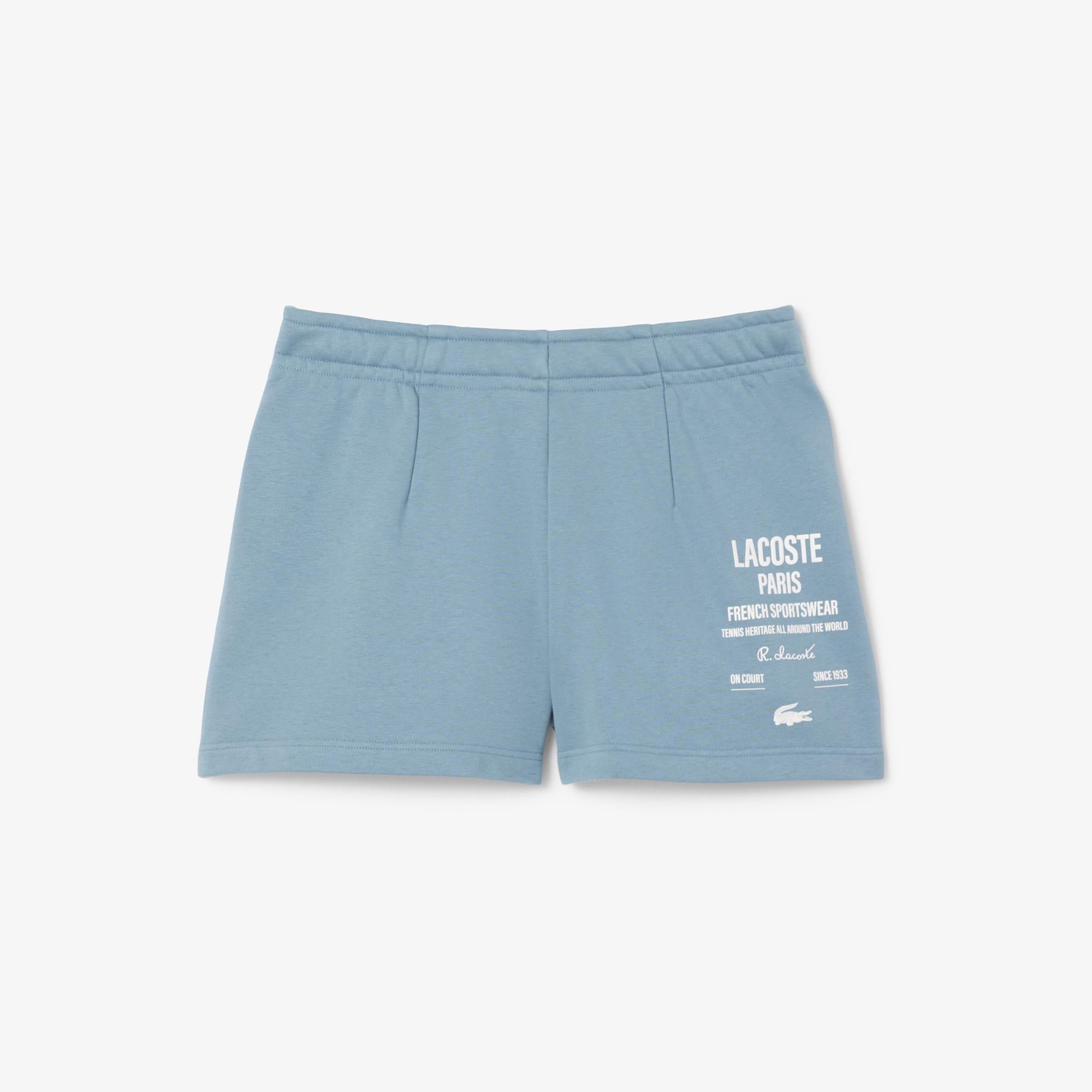 Lacoste Pleated Fleece Kadın Mavi Modal Karışımlı Şort