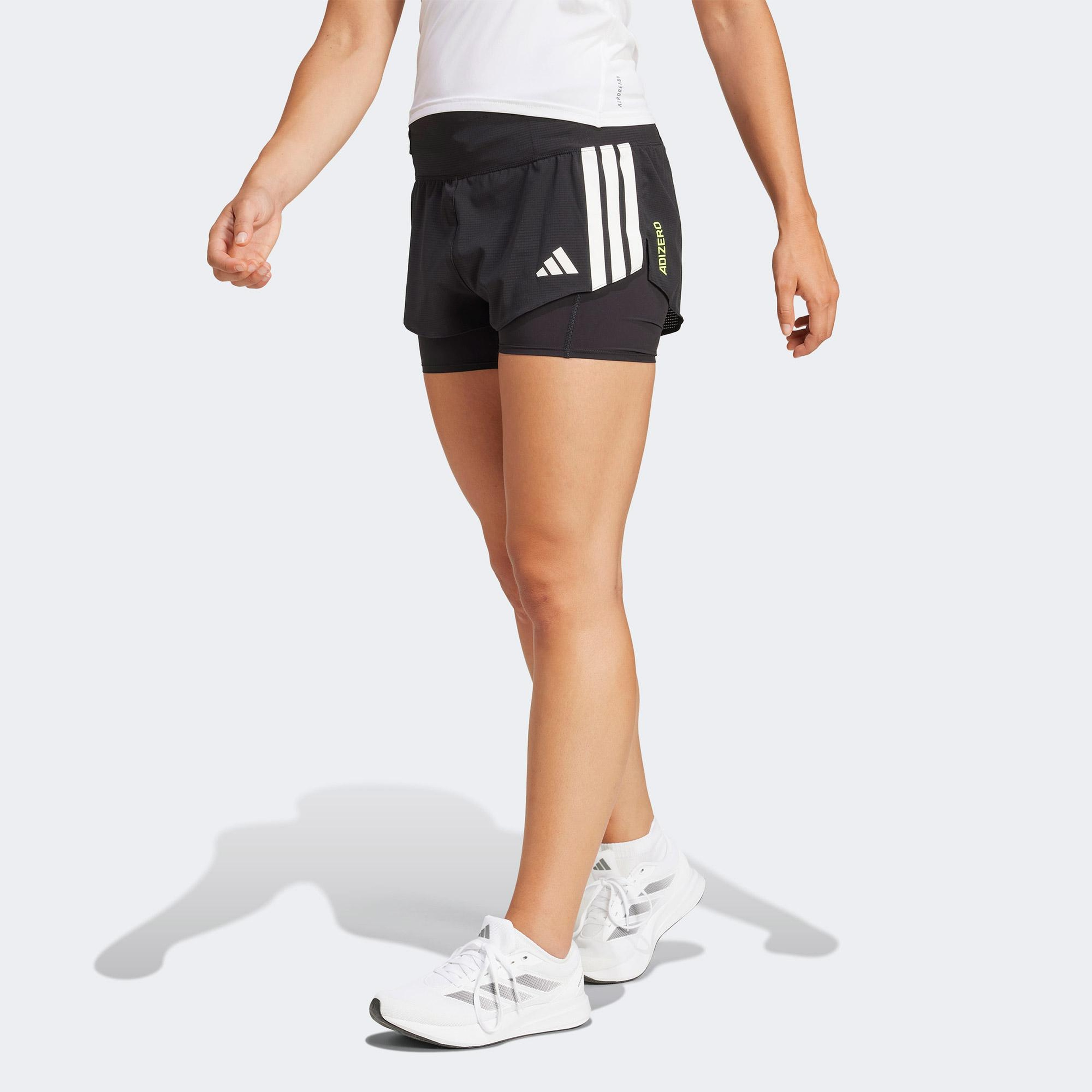 adidas Adizero Running 2in1 Gel Kadın Siyah Koşu Şortu