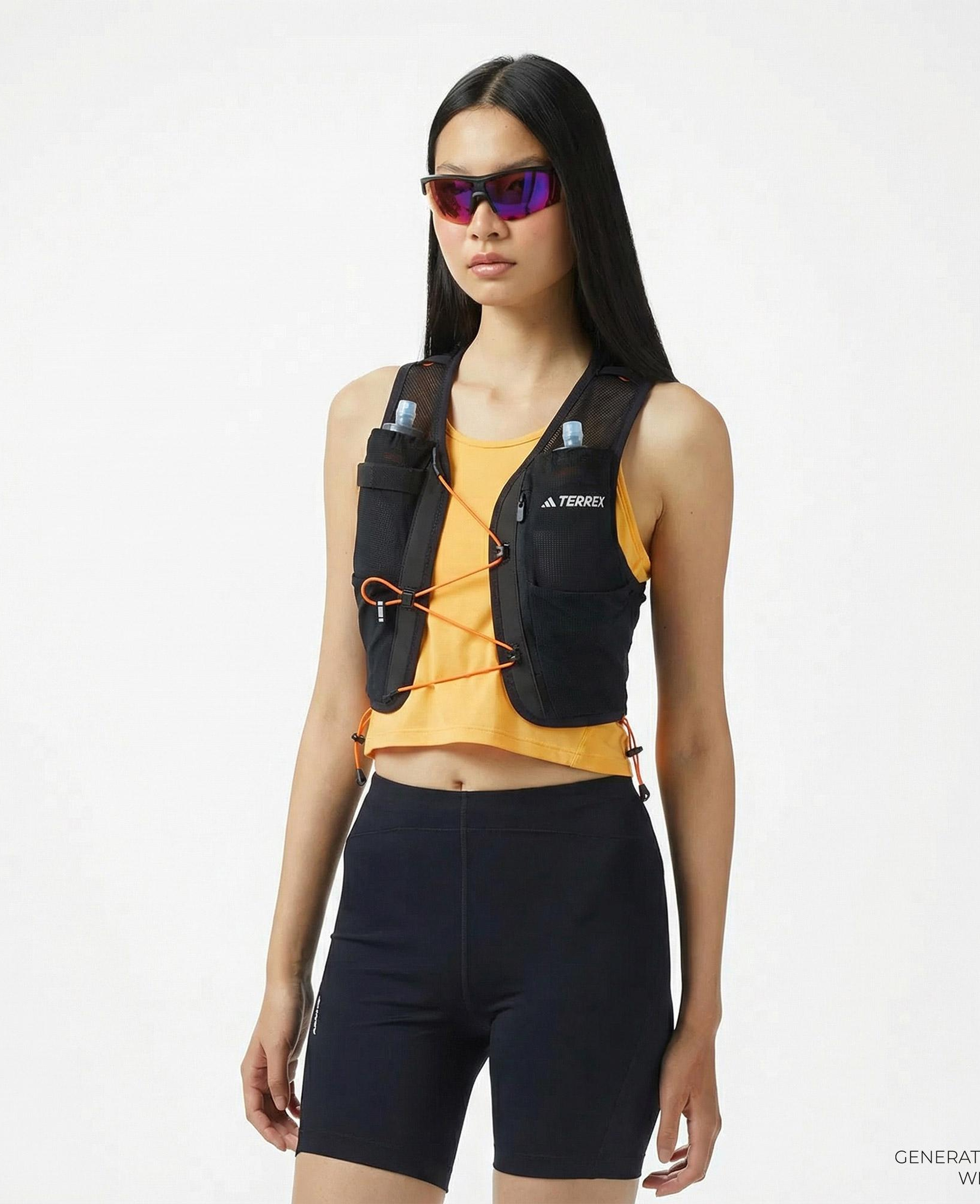 adidas Terrex Trail Running Techrock 12 L Unisex Siyah Koşu Yeleği