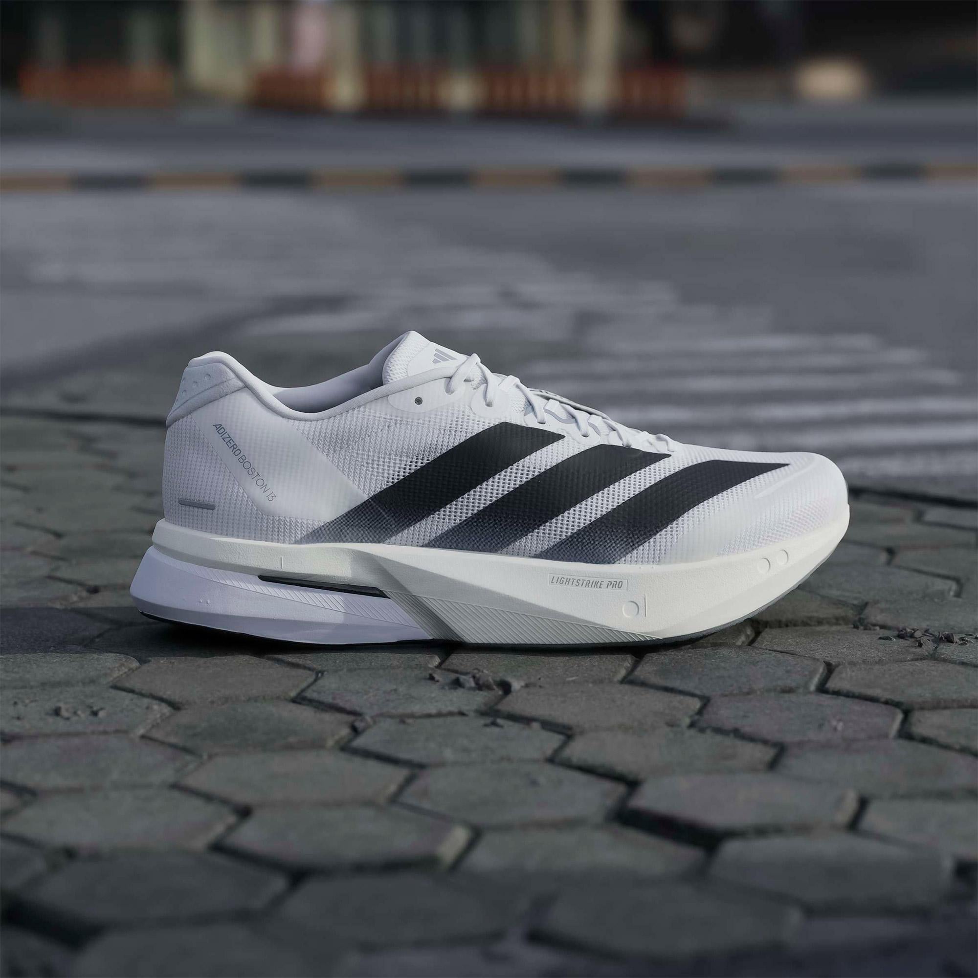 adidas Adizero Boston 13 Erkek Beyaz Koşu Ayakkabısı