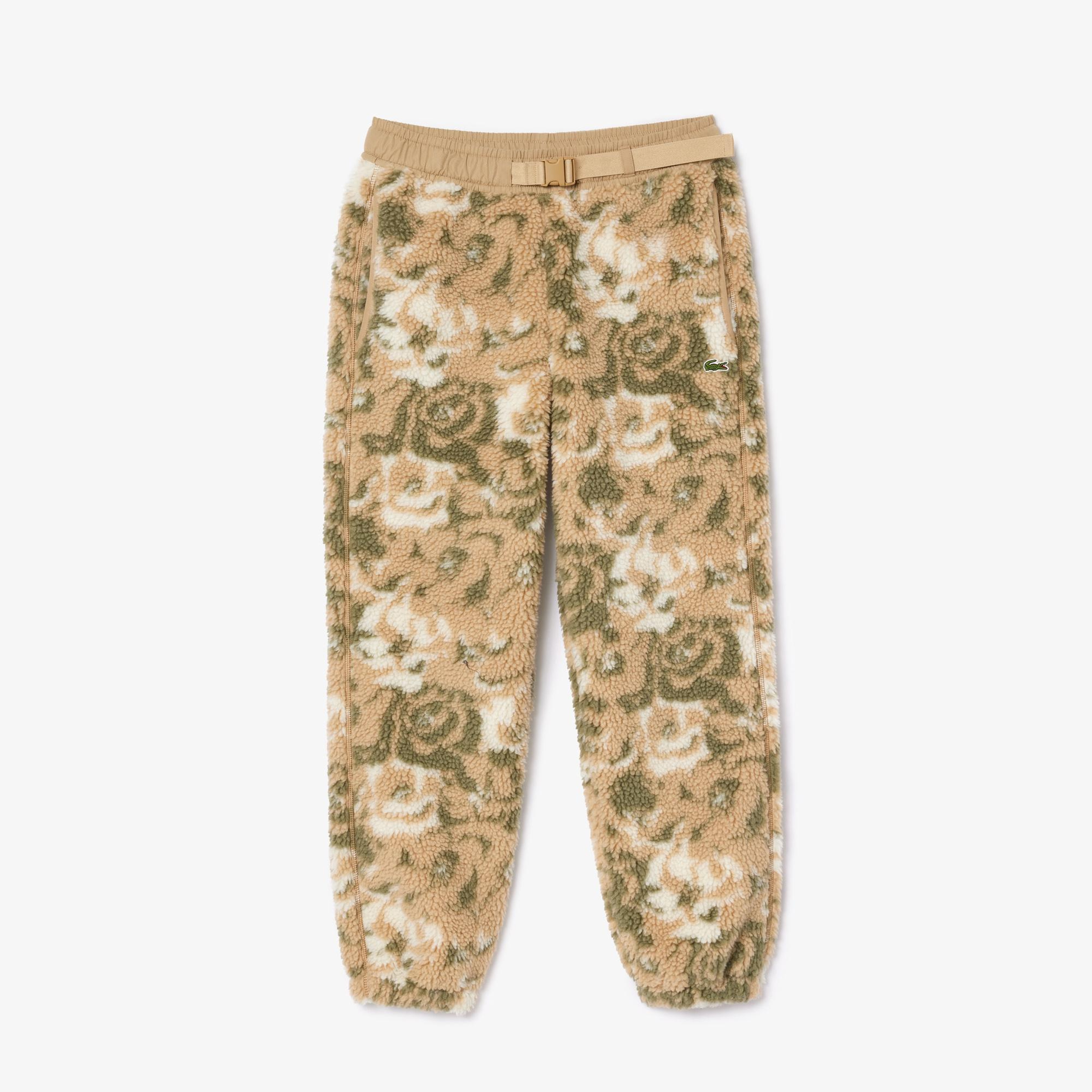Erkek Tapered Fit Desenli Bej Eşofman Altı