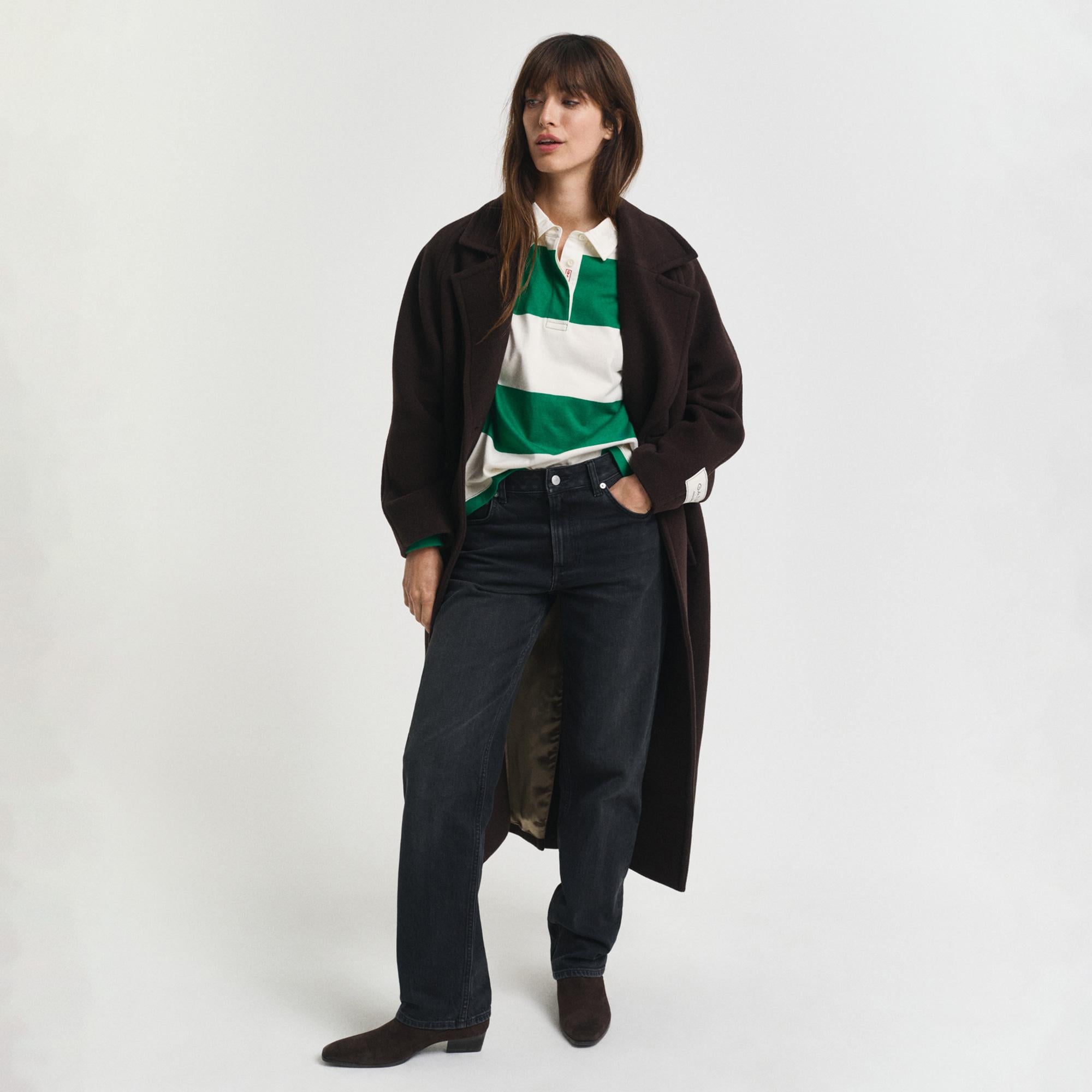GANT Kadın Yeşil Regular Fit Polo Yaka Rugby T-Shirt