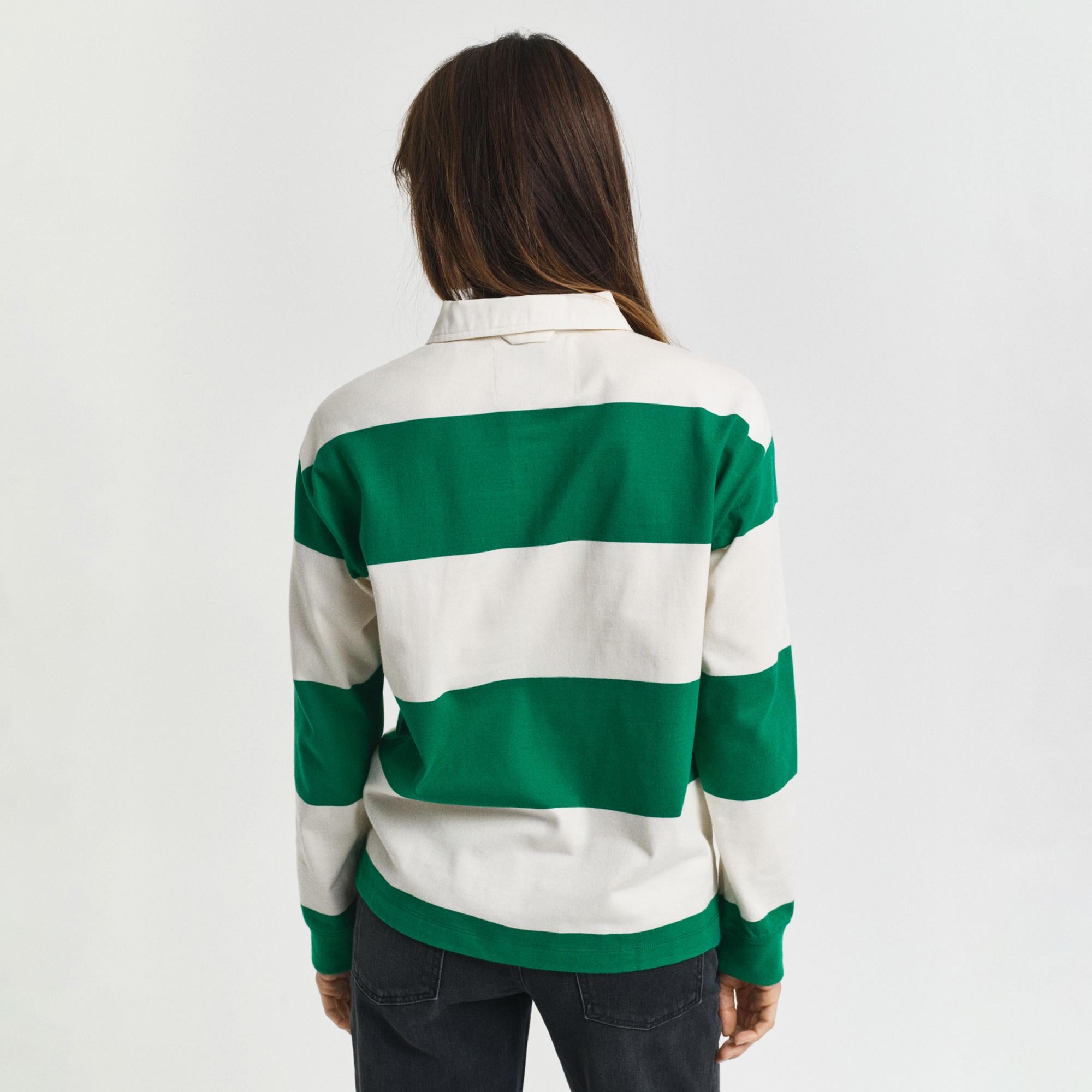 GANT Kadın Yeşil Regular Fit Polo Yaka Rugby T-Shirt
