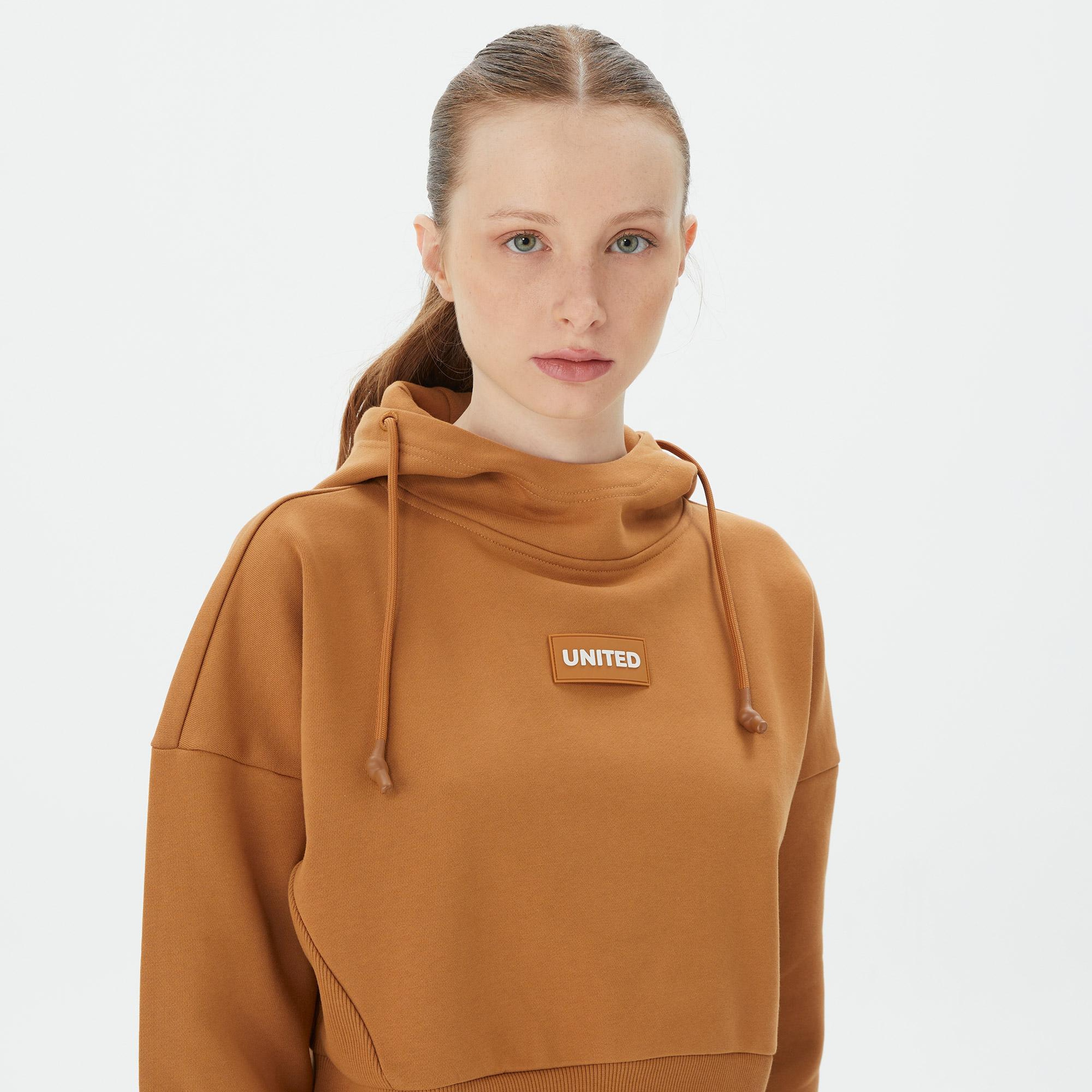 UNITED4 Classic Kadın Kahverengi Hoodie