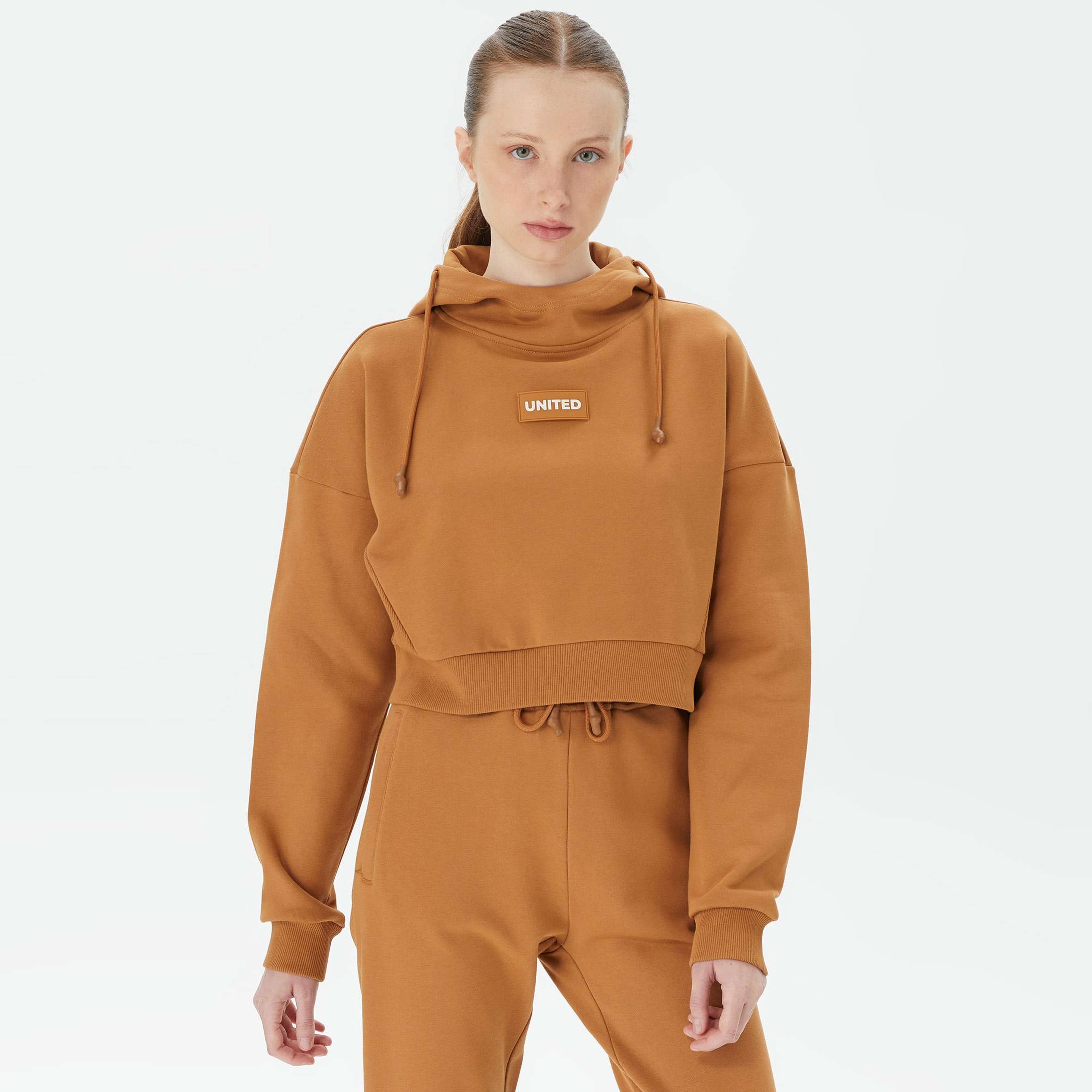 UNITED4 Classic Kadın Kahverengi Hoodie