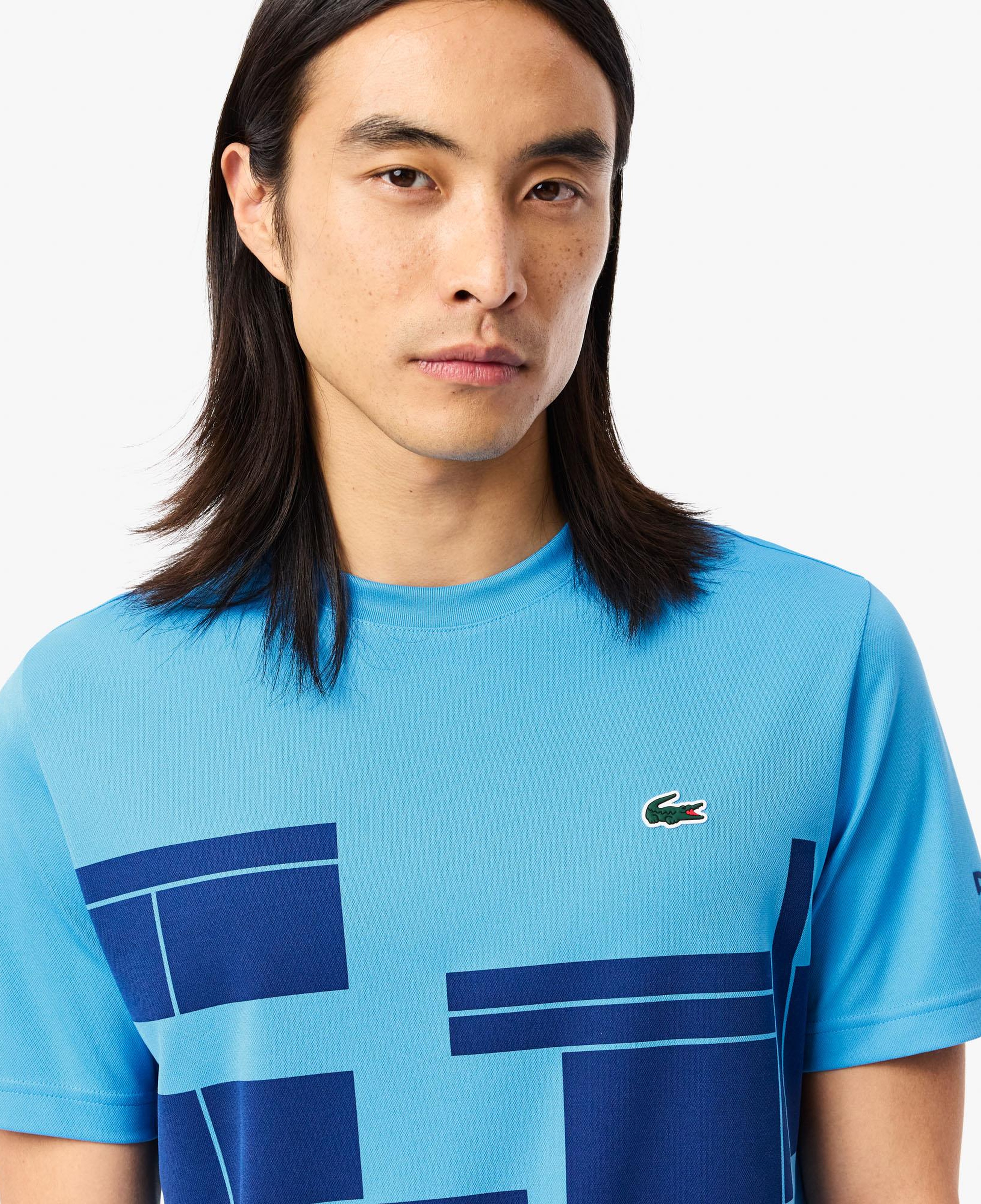 Erkek Regular Fit Bisiklet Yaka Baskılı Mavi T-Shirt