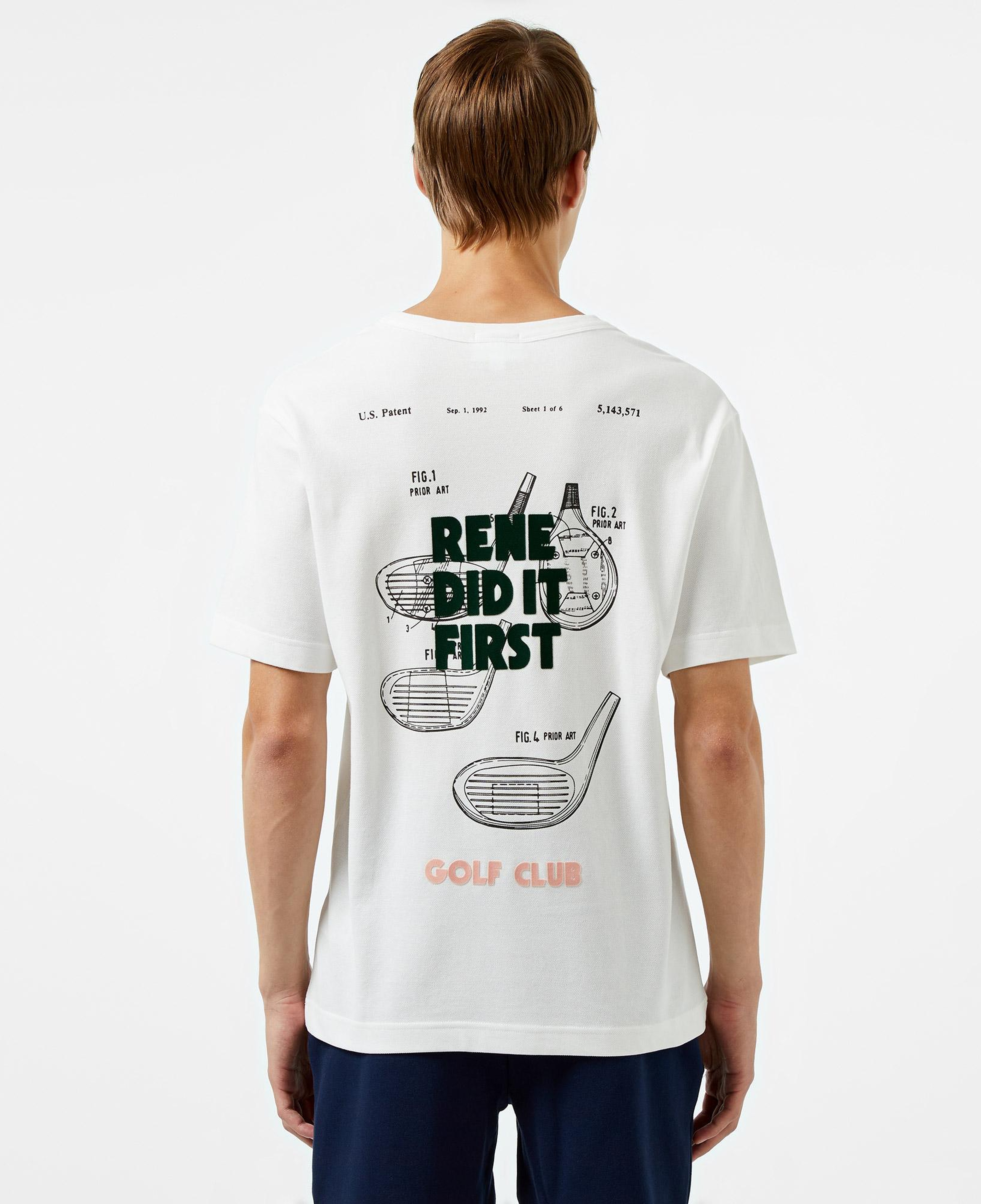 Unisex Classic Fit Bisiklet Yaka Baskılı Beyaz T-Shirt