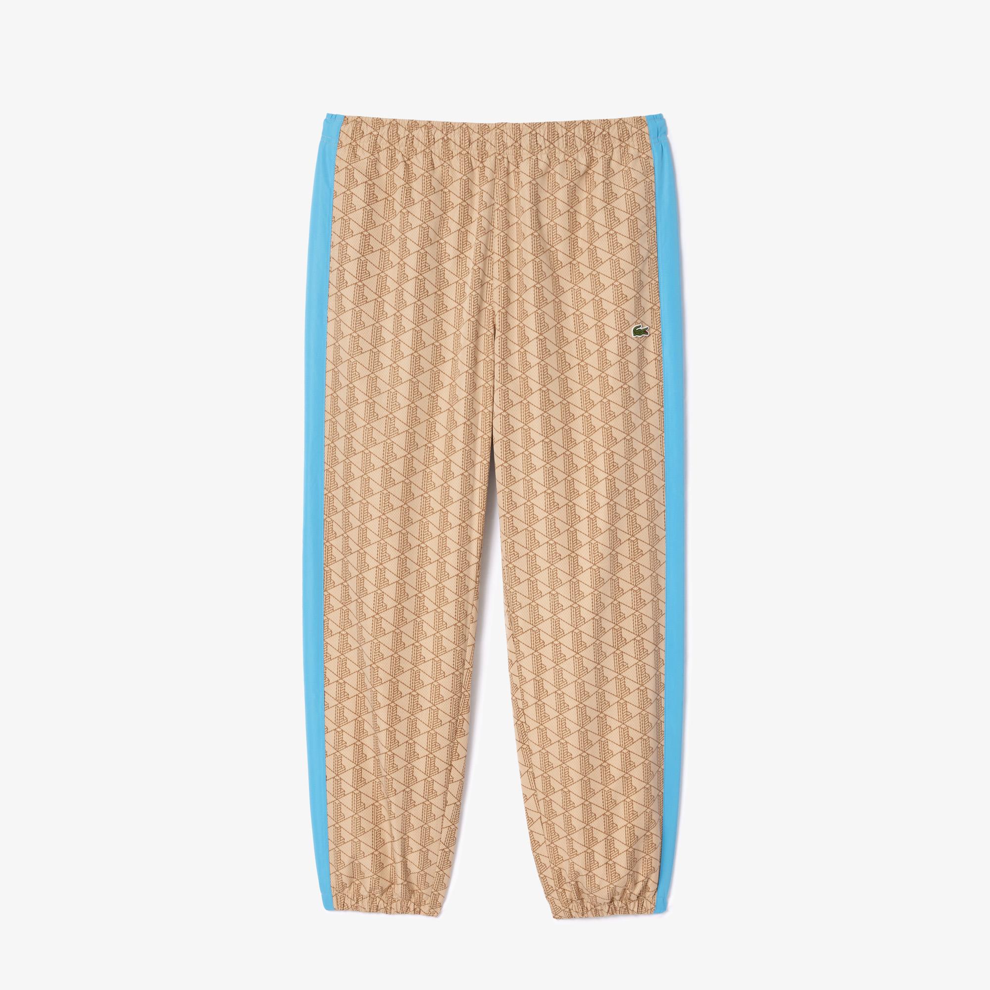 Erkek Regular Fit Monogram Bej Eşofman Altı