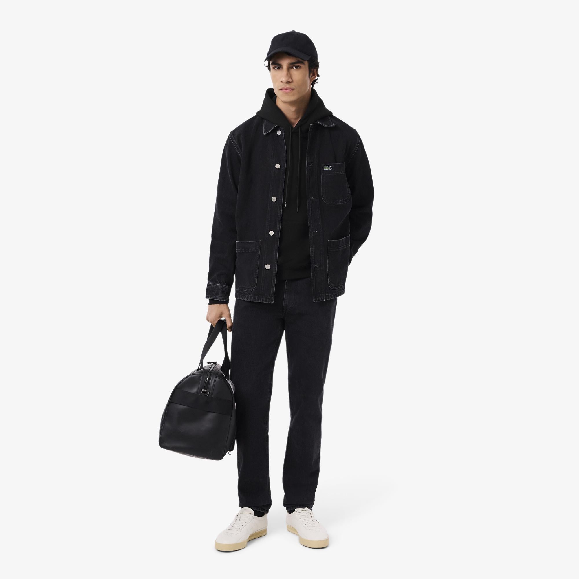 Erkek Loose Fit Kapüşonlu Siyah Sweatshirt