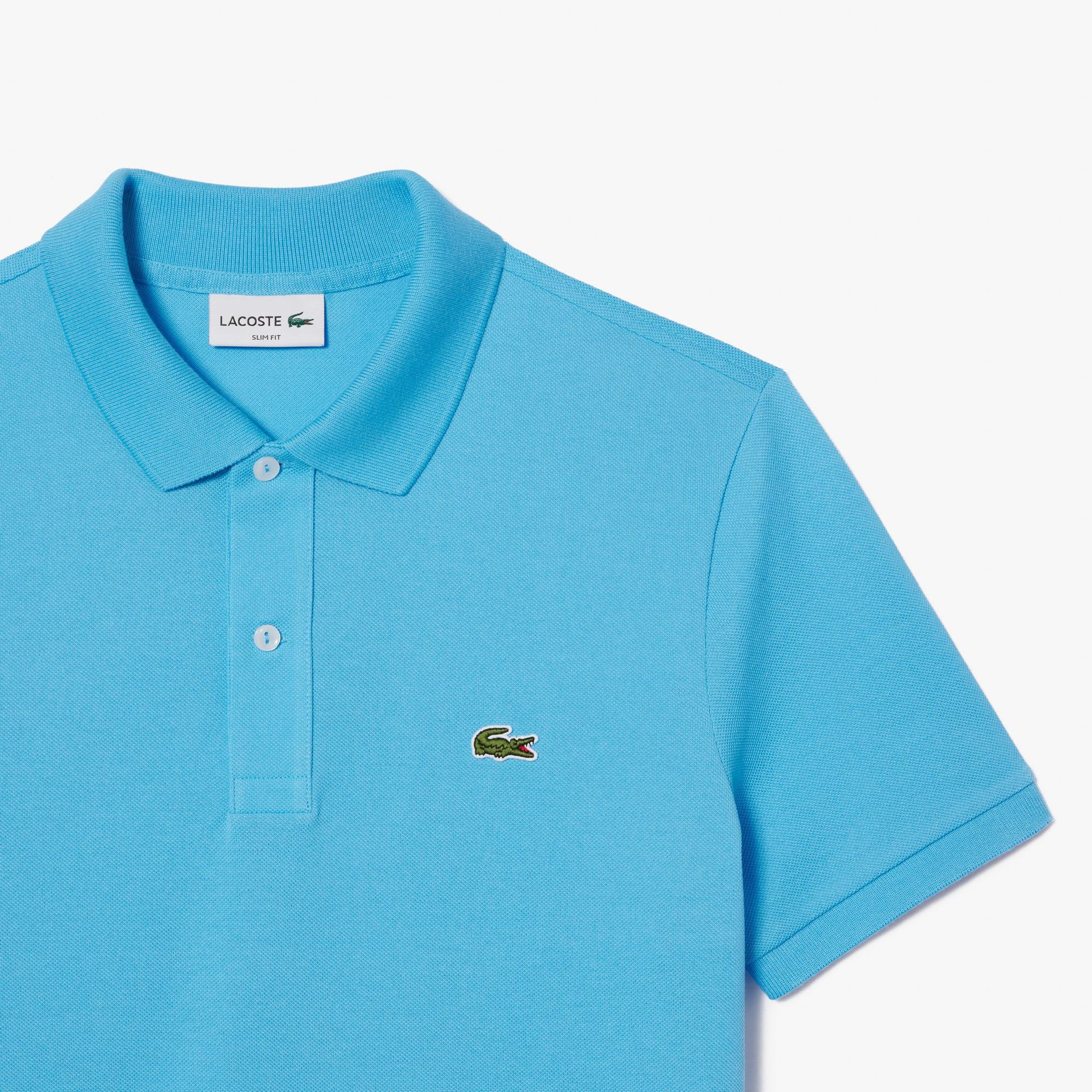 L.12.12 Erkek Slim Fit Mavi Polo
