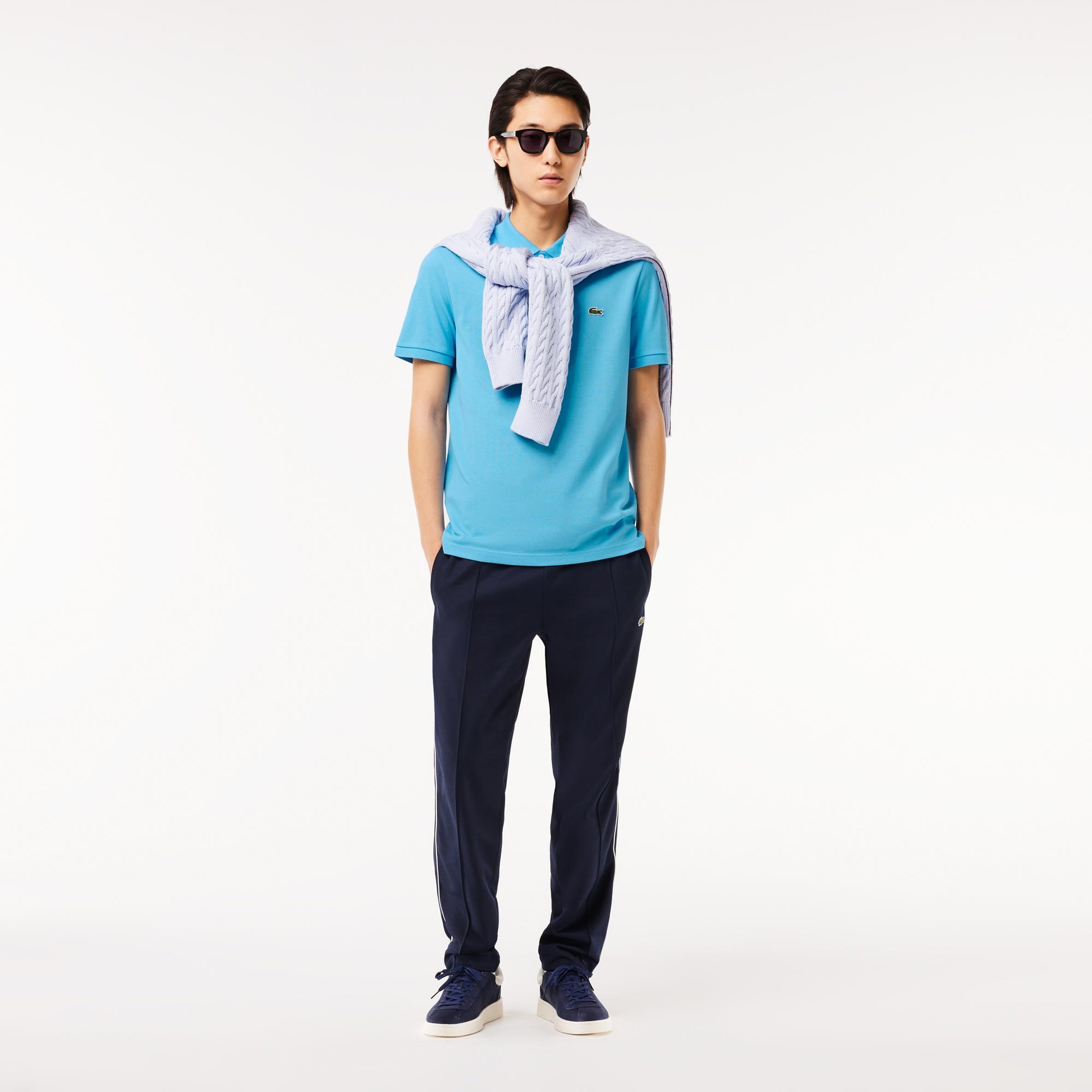 L.12.12 Erkek Slim Fit Mavi Polo