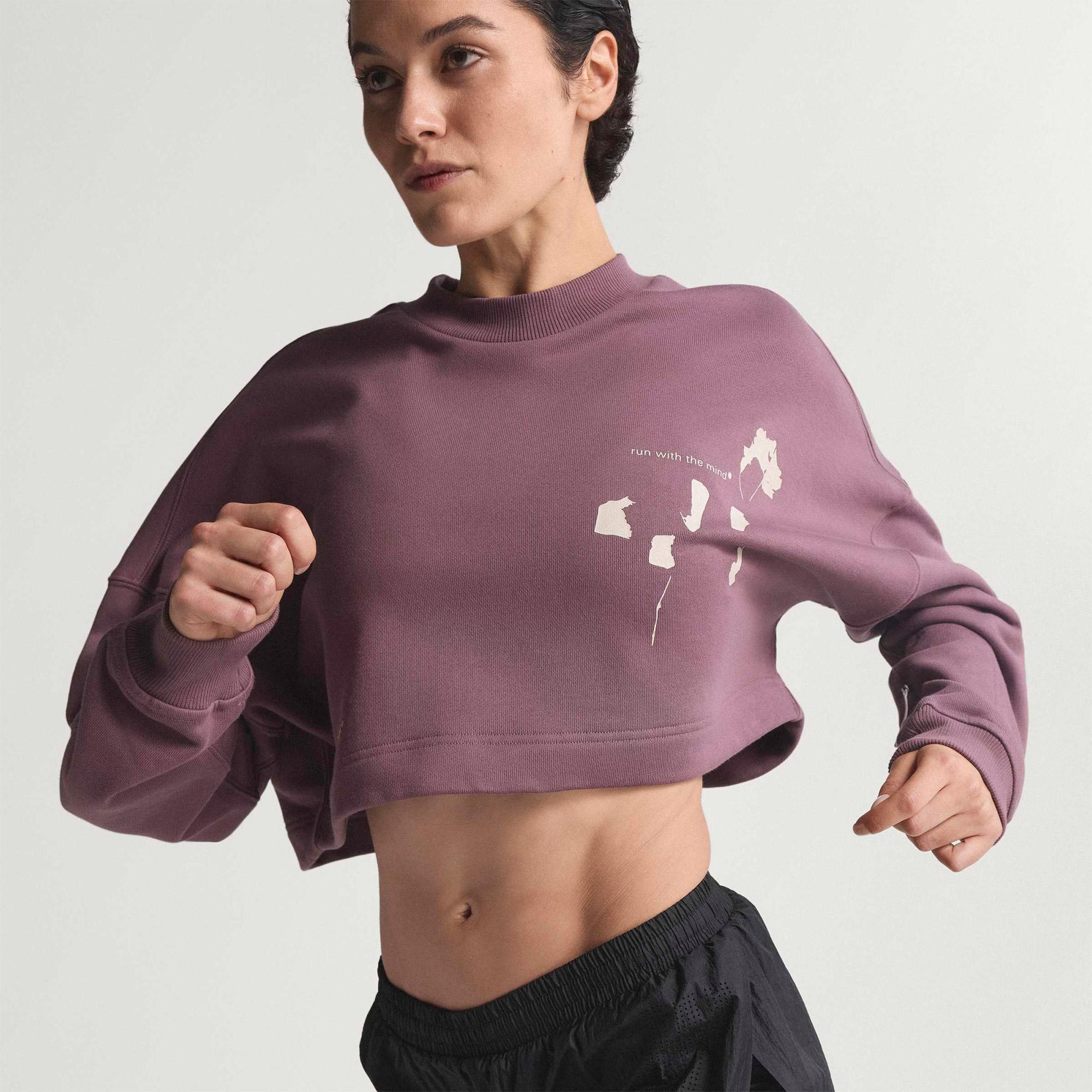 adidas Adi365 Hk Running Crew Kadın Mor Koşu Sweatshirt