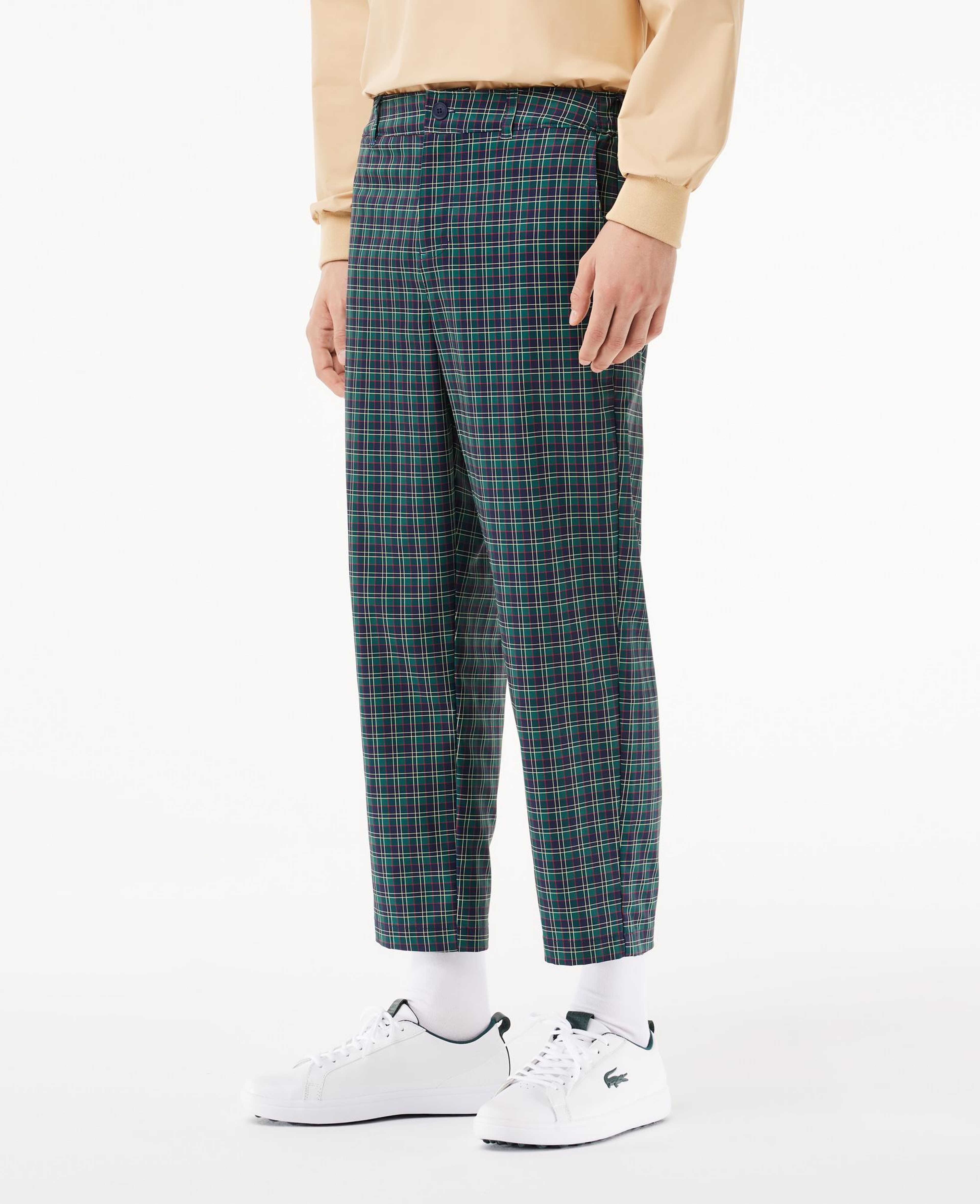 Erkek Straight Fit Chino Renkli Ekose Pantolon