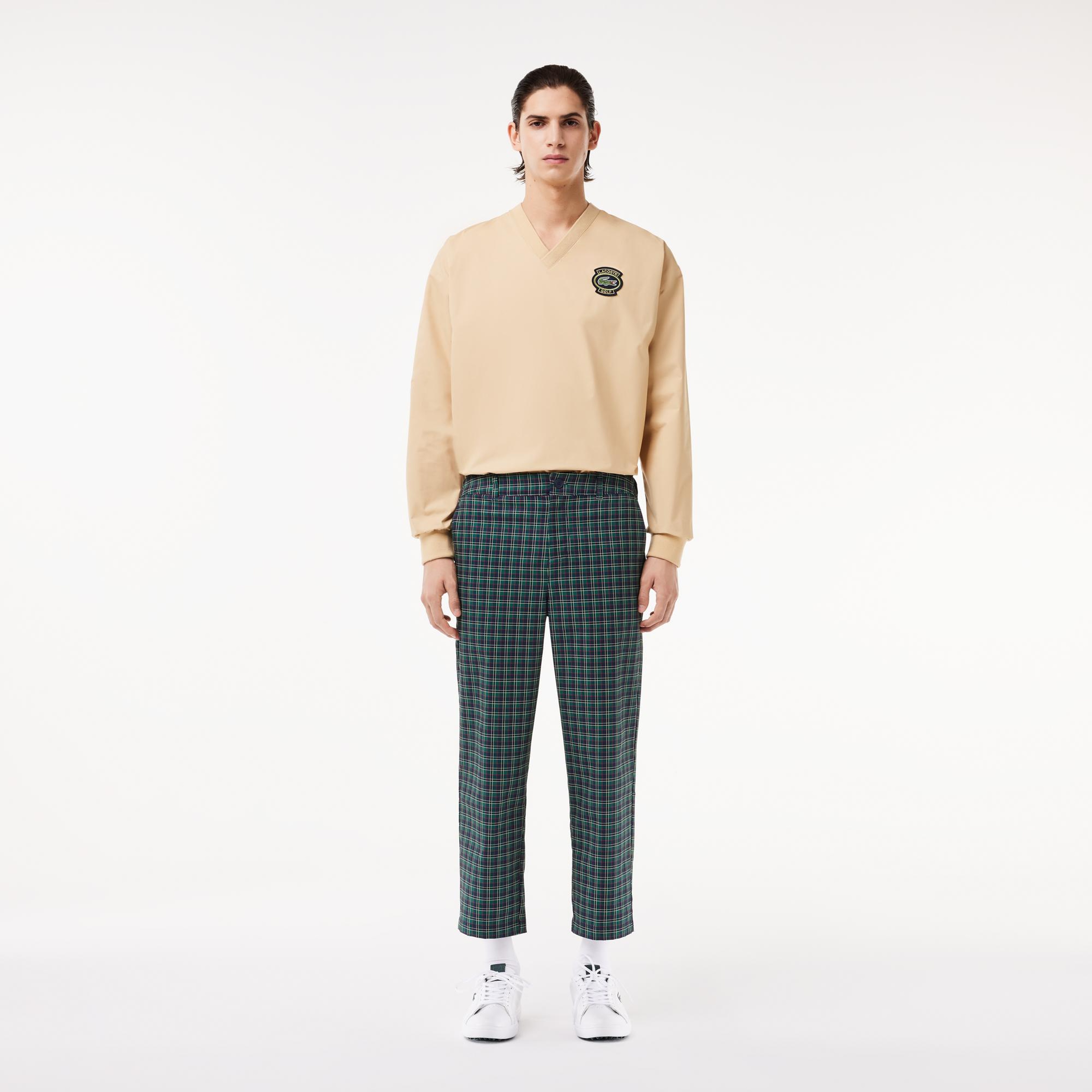 Erkek Straight Fit Chino Renkli Ekose Pantolon