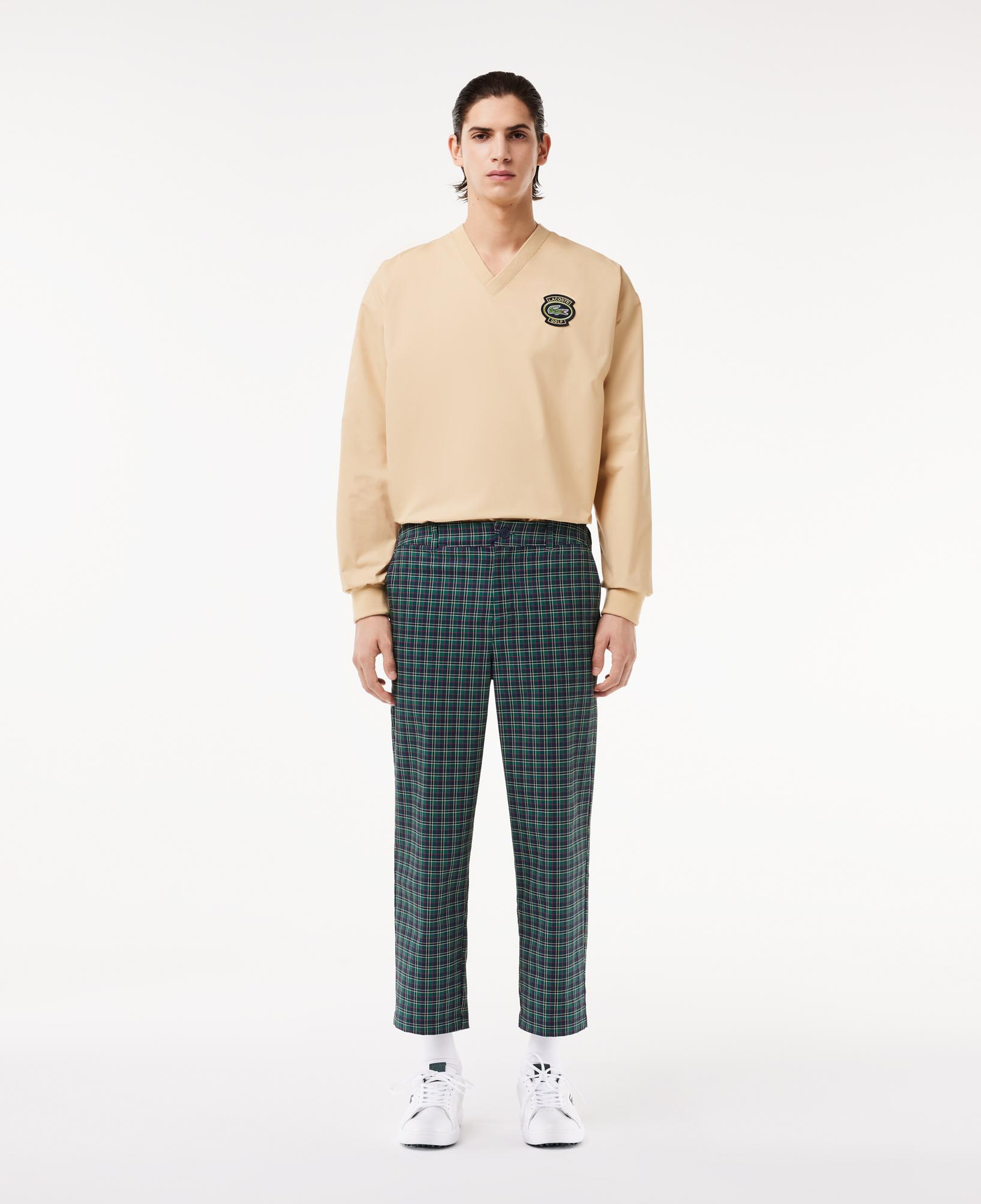 Erkek Straight Fit Chino Renkli Ekose Pantolon