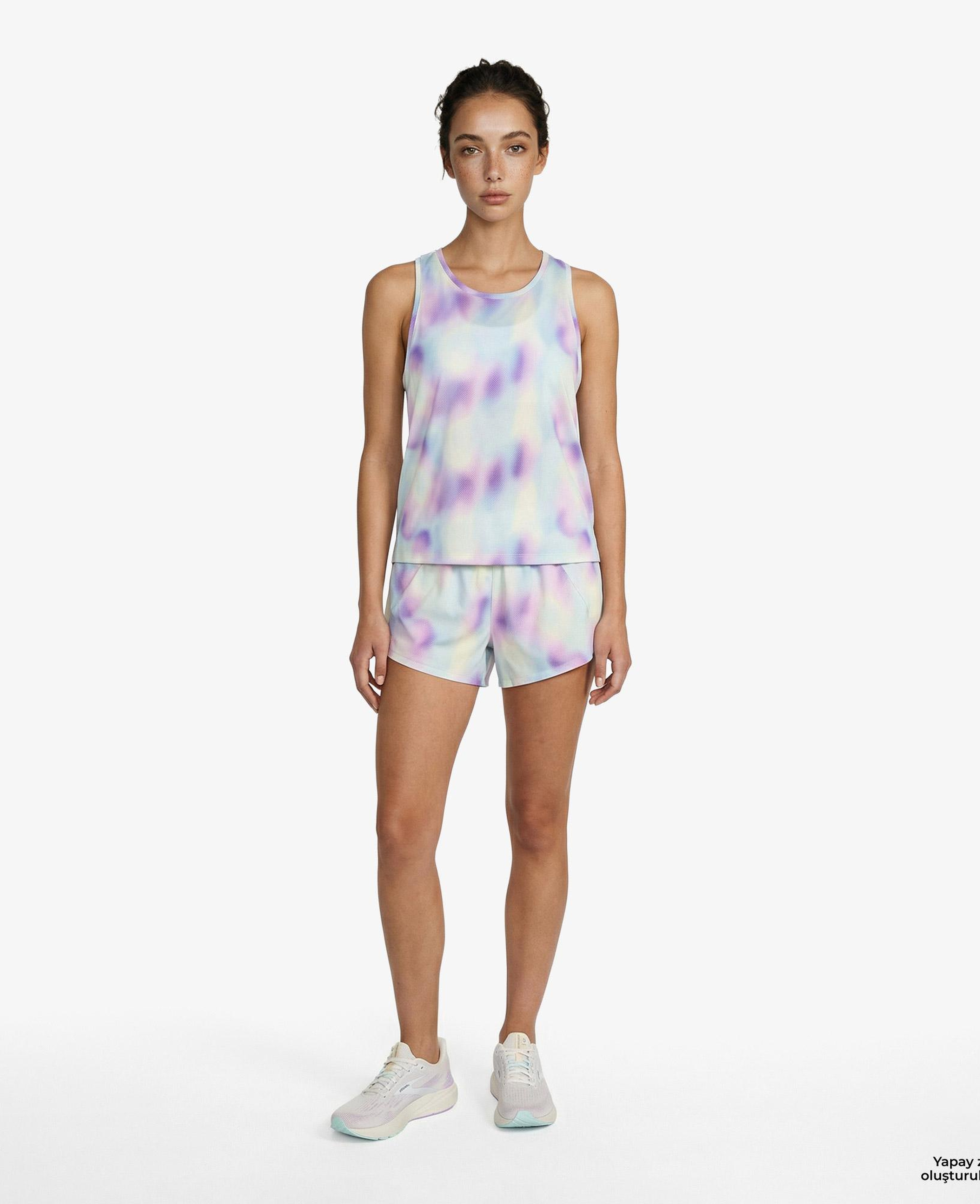 Brooks Dash Tank Printed Kadın Mavi Atlet