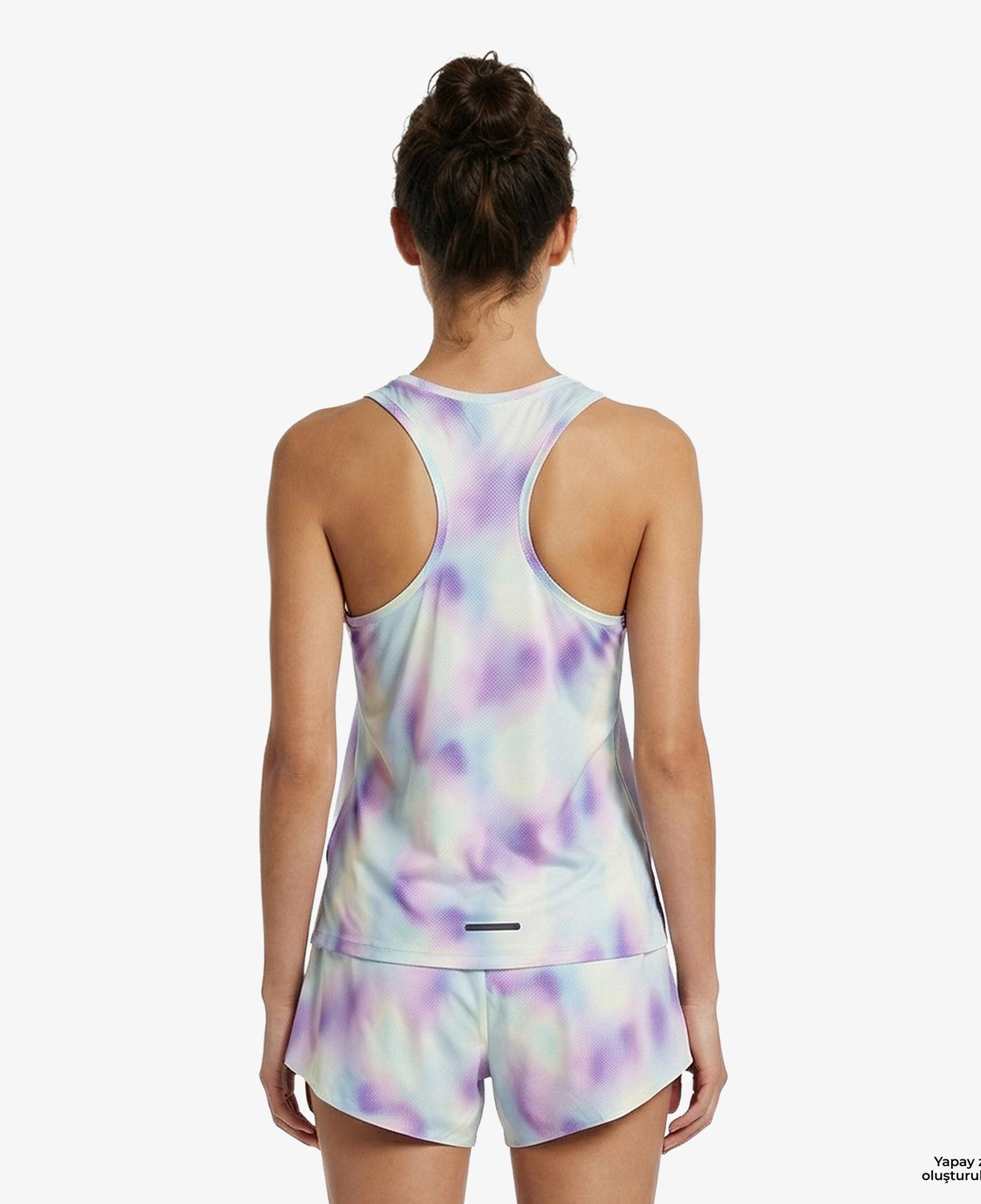 Brooks Dash Tank Printed Kadın Mavi Atlet