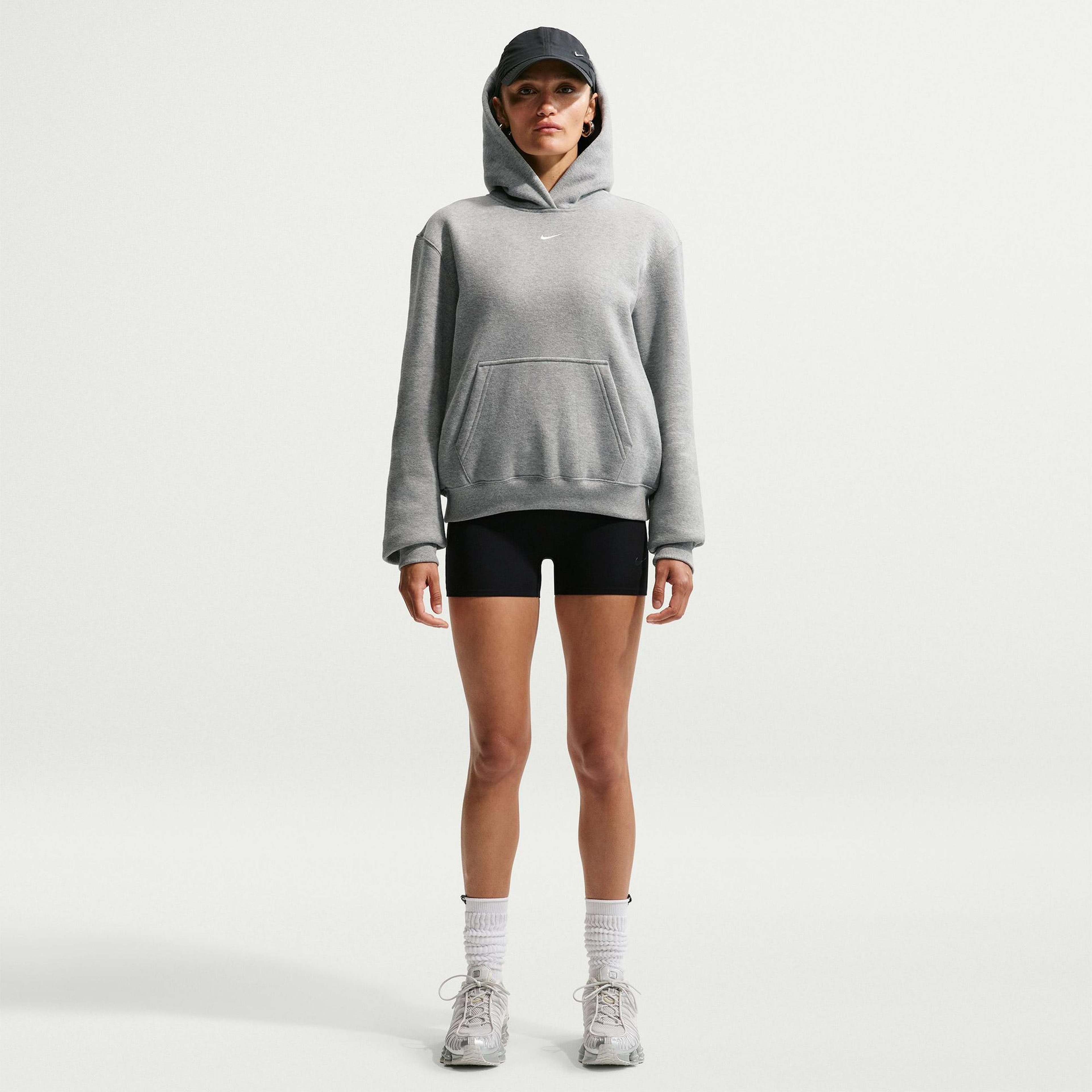 Nike Studio Fleece Kadın Gri Hoodie