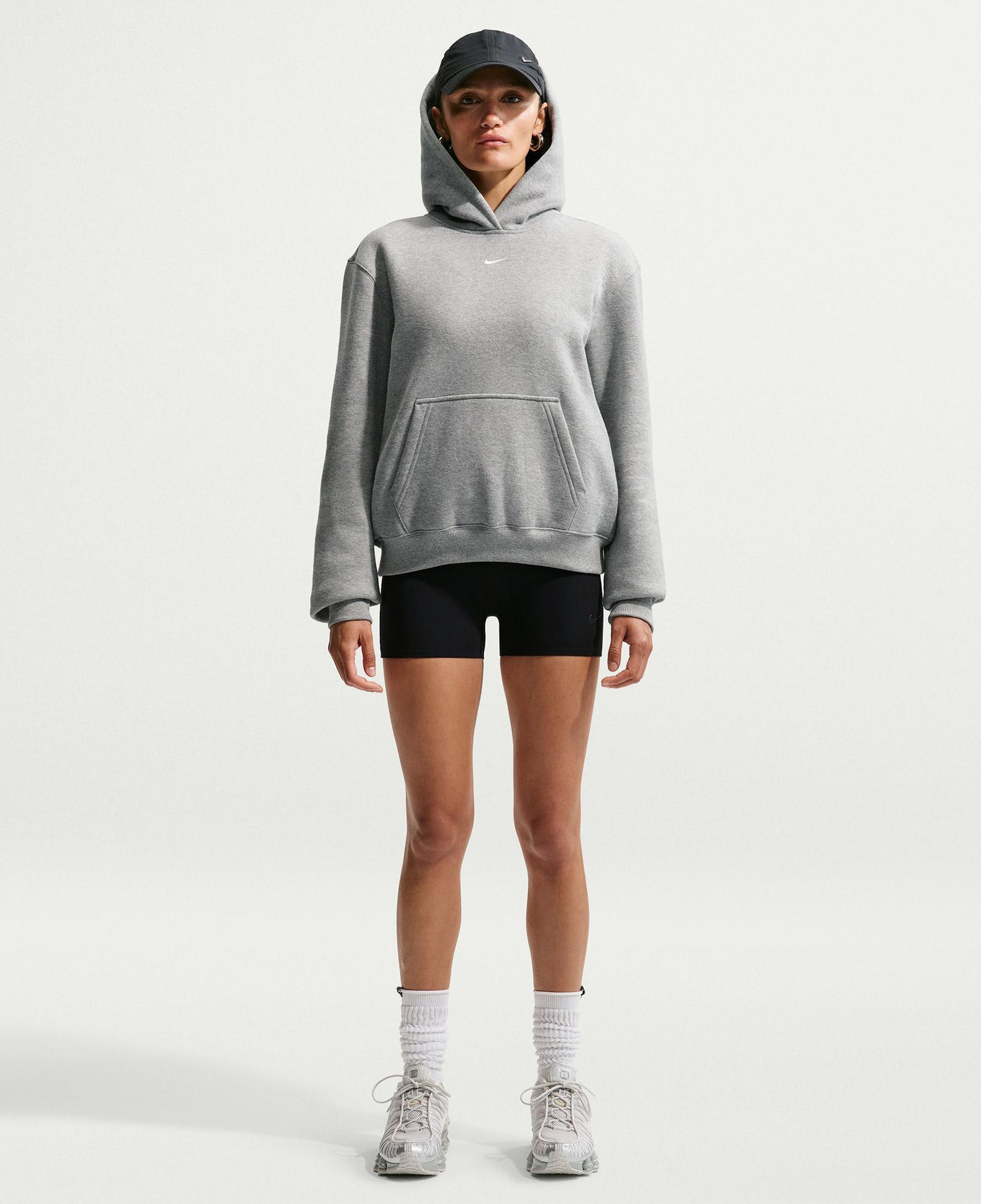 Nike Studio Fleece Kadın Gri Hoodie