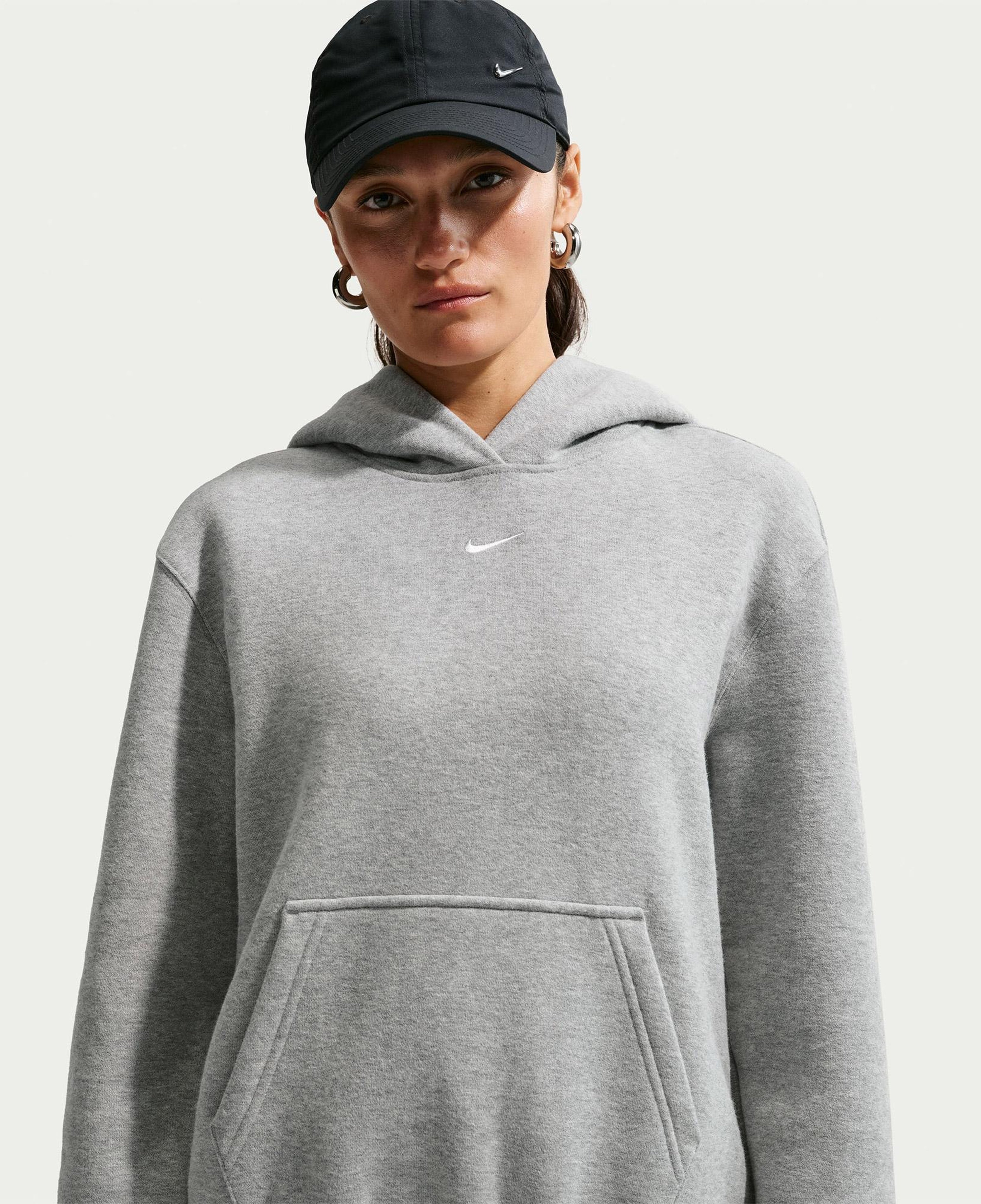 Nike Studio Fleece Kadın Gri Hoodie