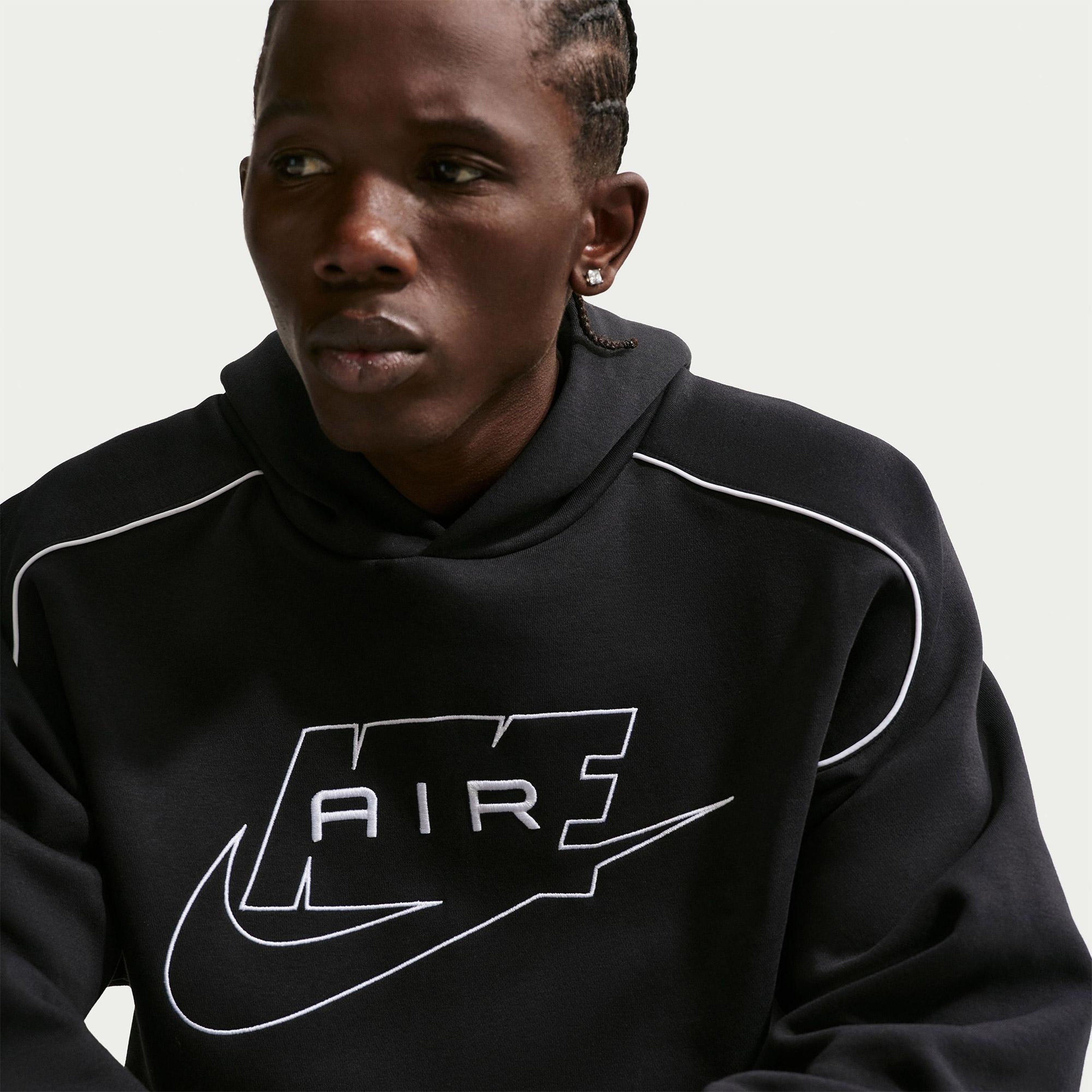 Nike Air Pullover Fleece Erkek Siyah Hoodie