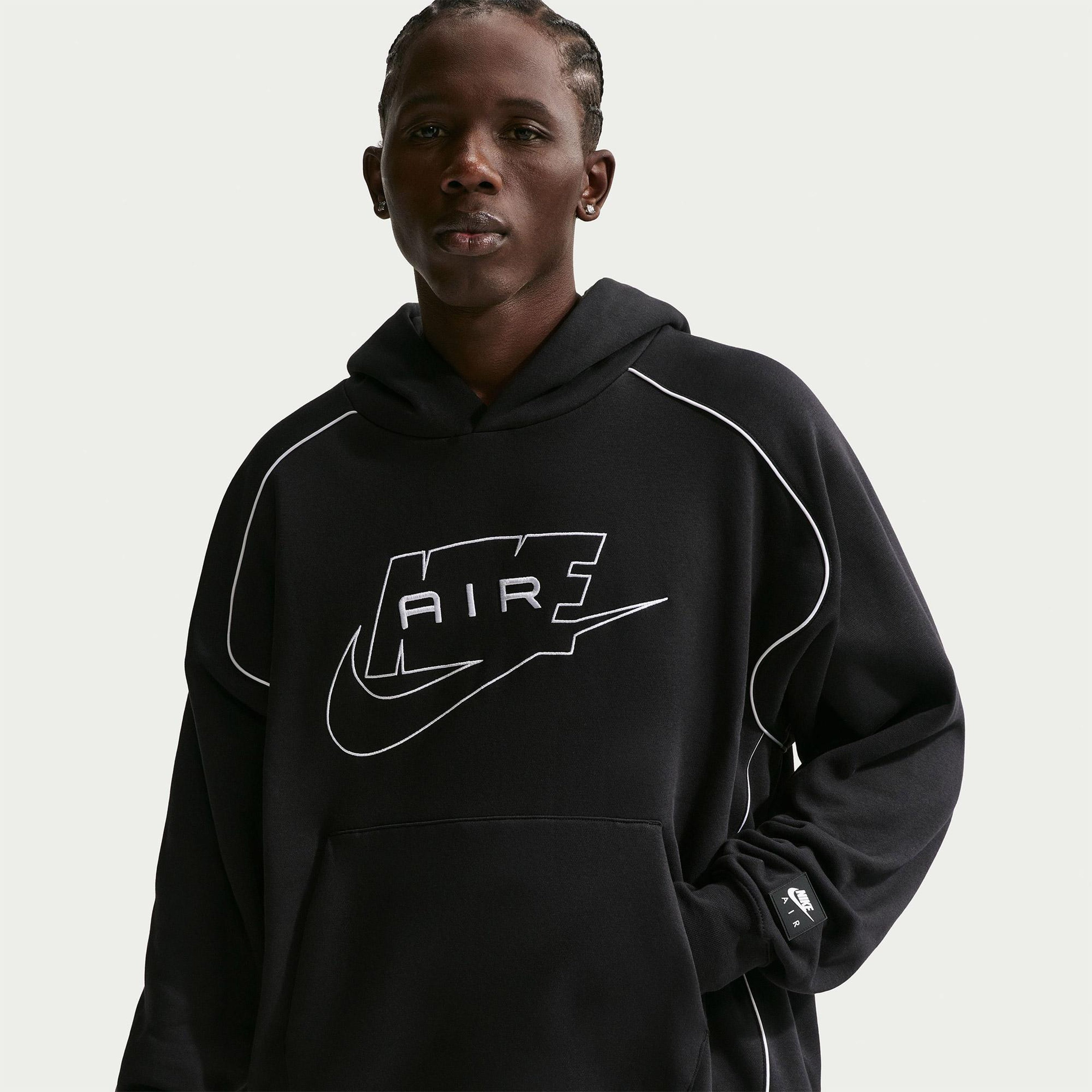 Nike Air Pullover Fleece Erkek Siyah Hoodie
