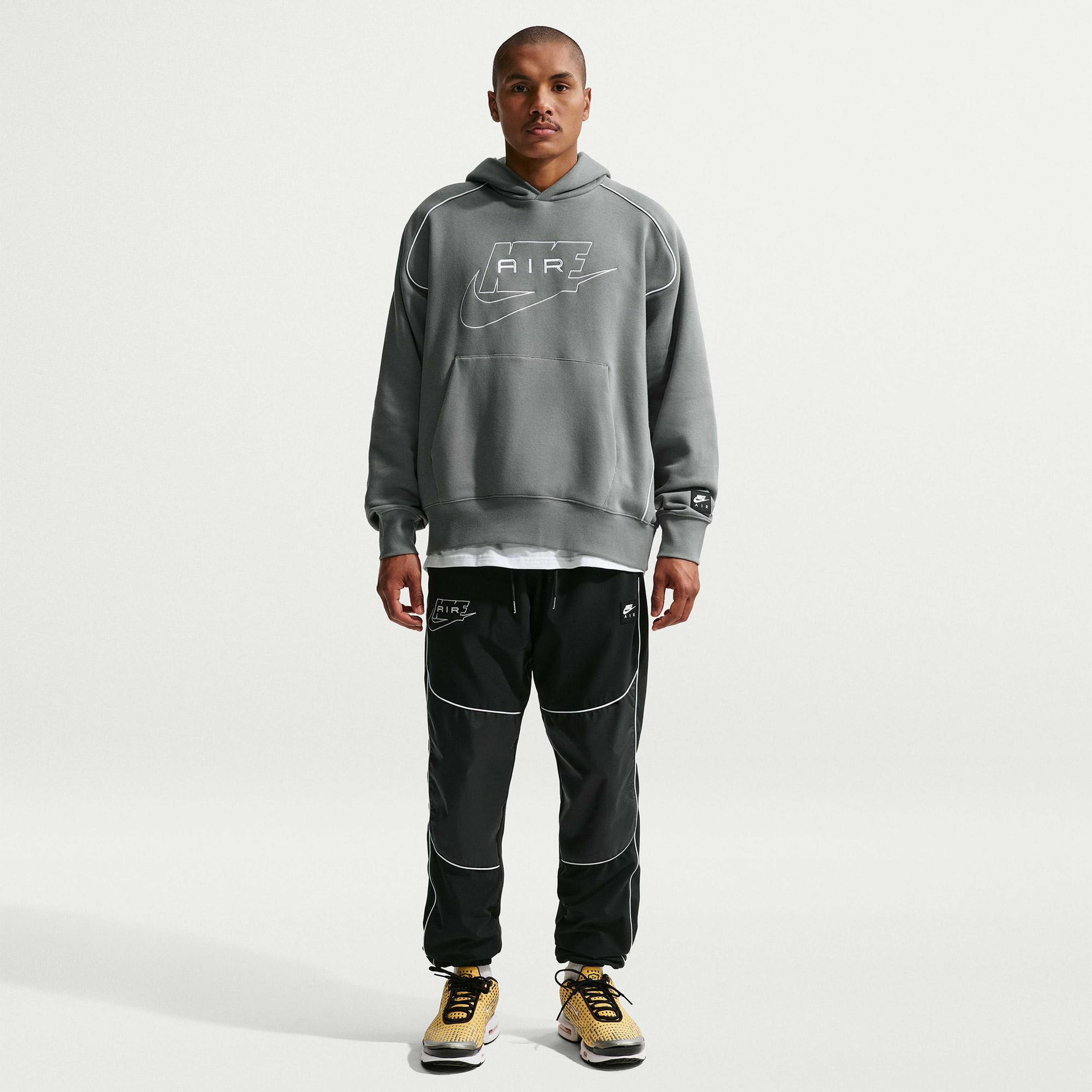 Nike Air Pullover Fleece Erkek Gri Hoodie
