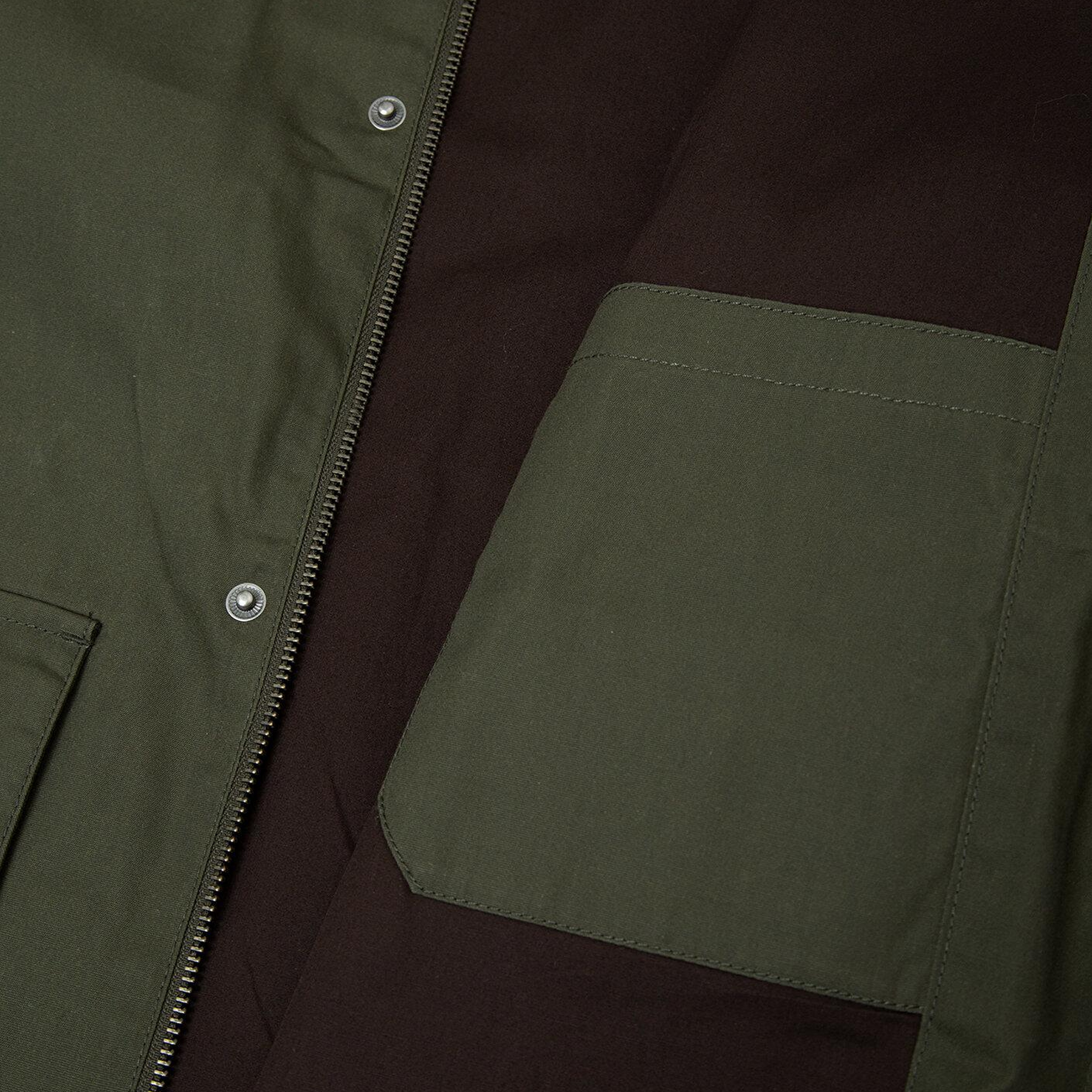 Mavi Kadife Yaka Haki Ceket Loose Fit / Bol Rahat Kesim 0110913-71545