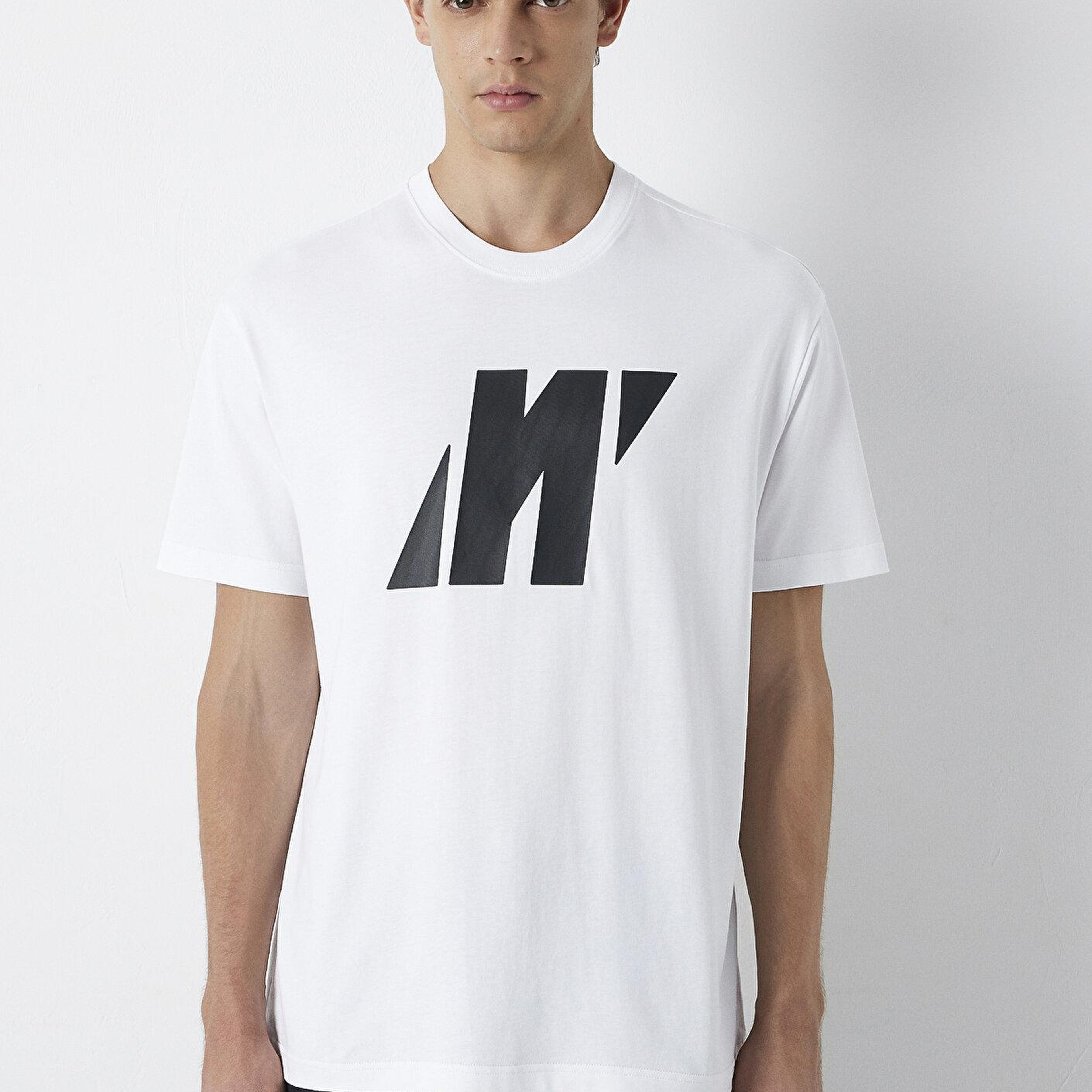 Mavi Mavi Pro Baskılı Beyaz Tişört Loose Fit / Bol Rahat Kesim 0613446-620