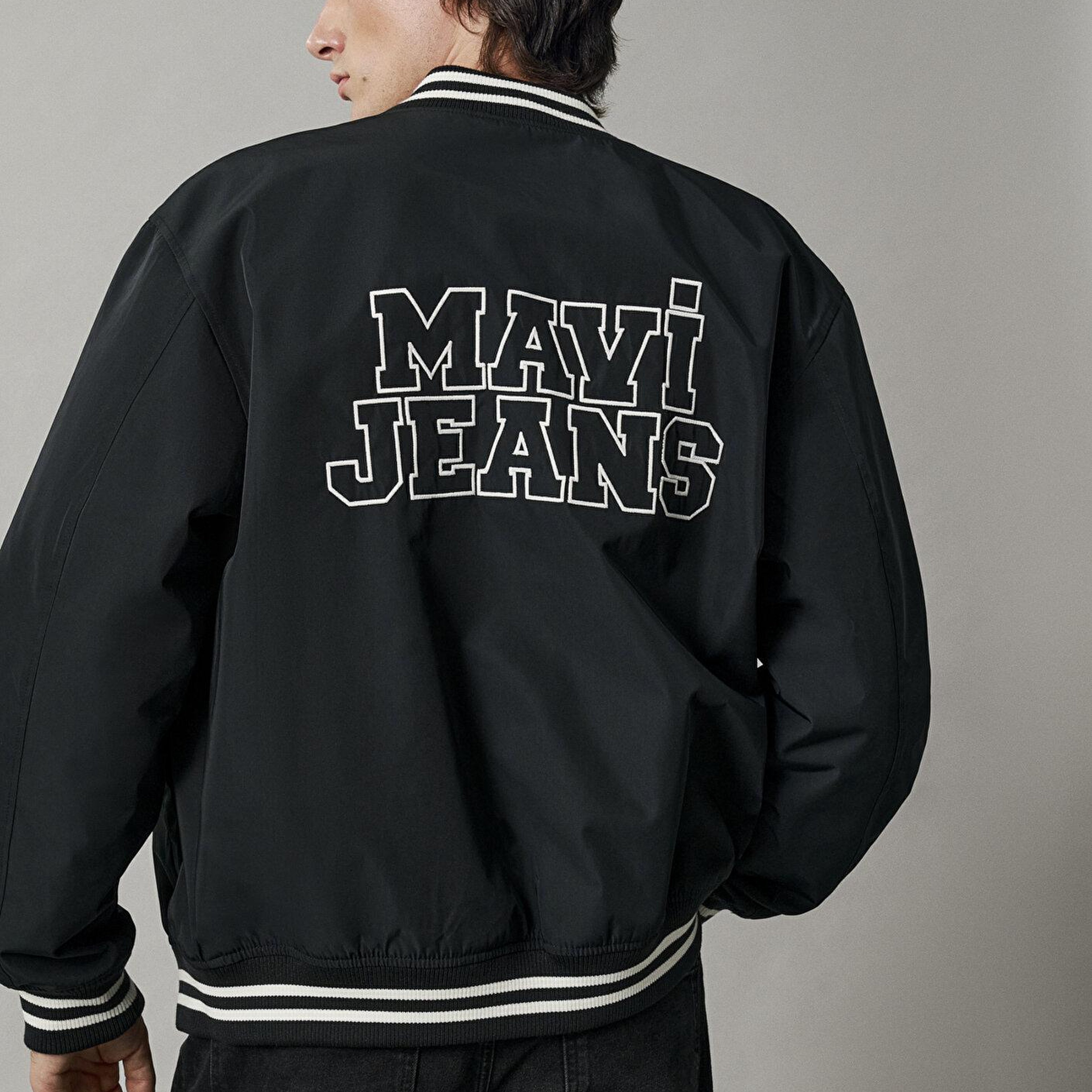 Mavi Mavi Jeans Baskılı Siyah Kolej Ceket 0110830-71379