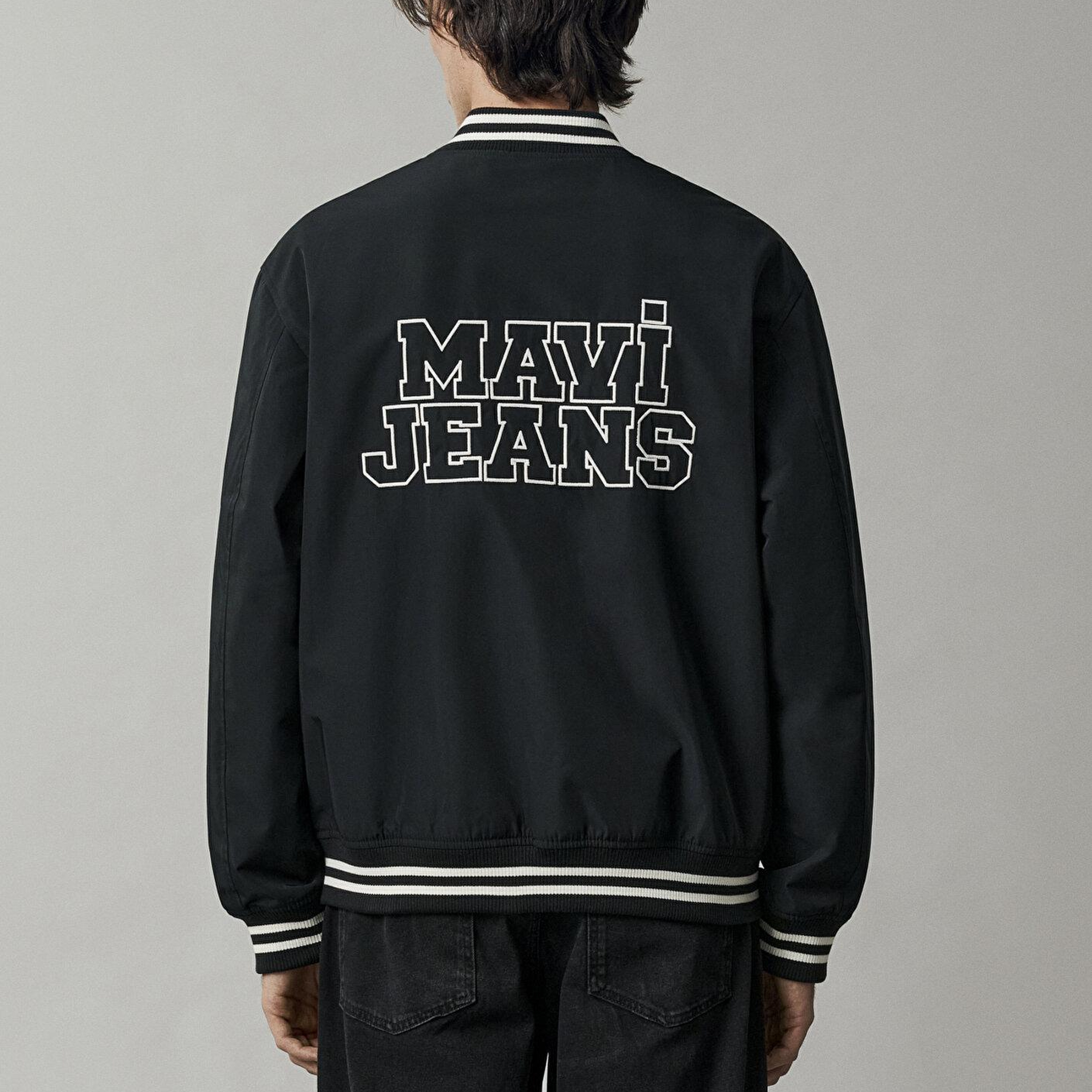 Mavi Mavi Jeans Baskılı Siyah Kolej Ceket 0110830-71379