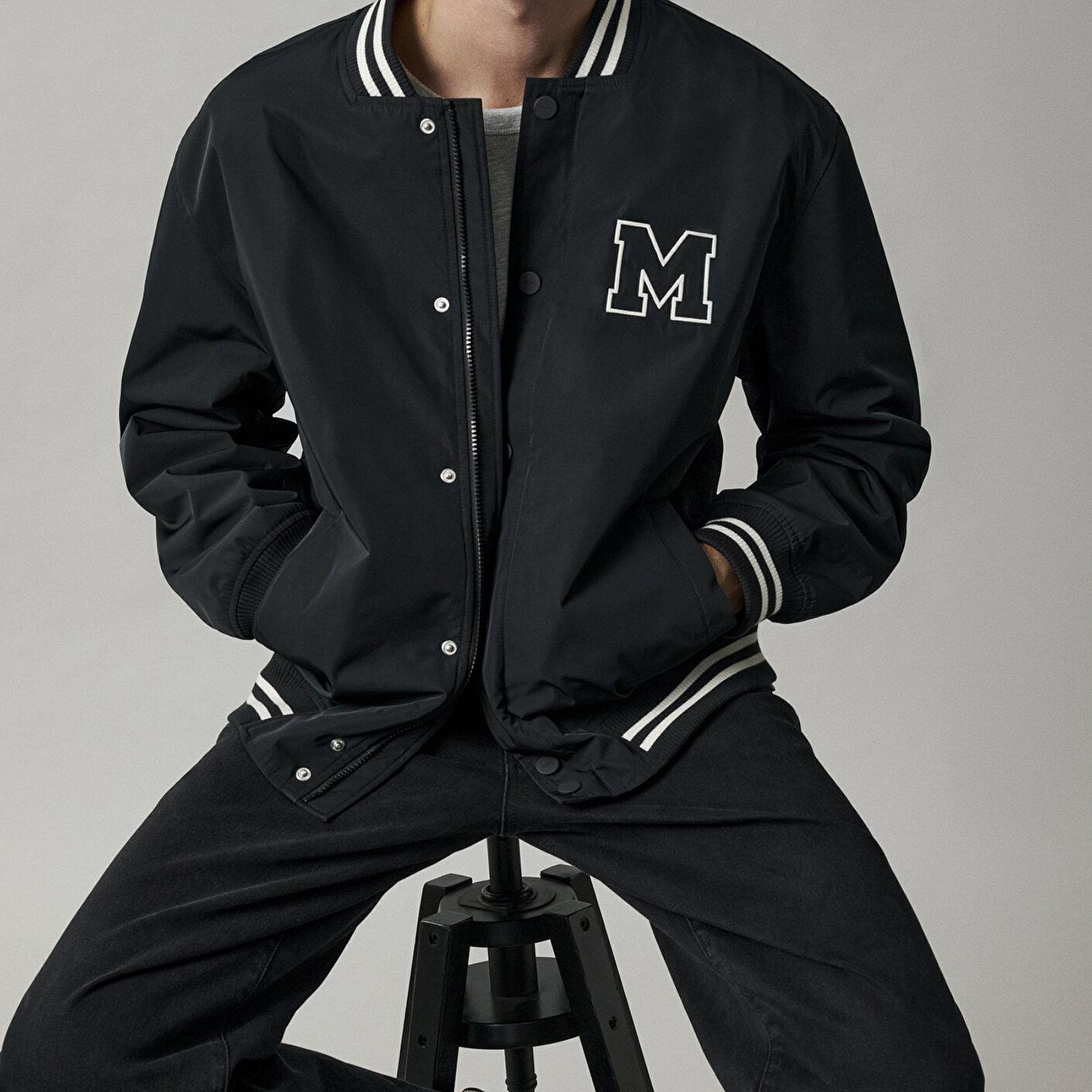 Mavi Mavi Jeans Baskılı Siyah Kolej Ceket 0110830-71379