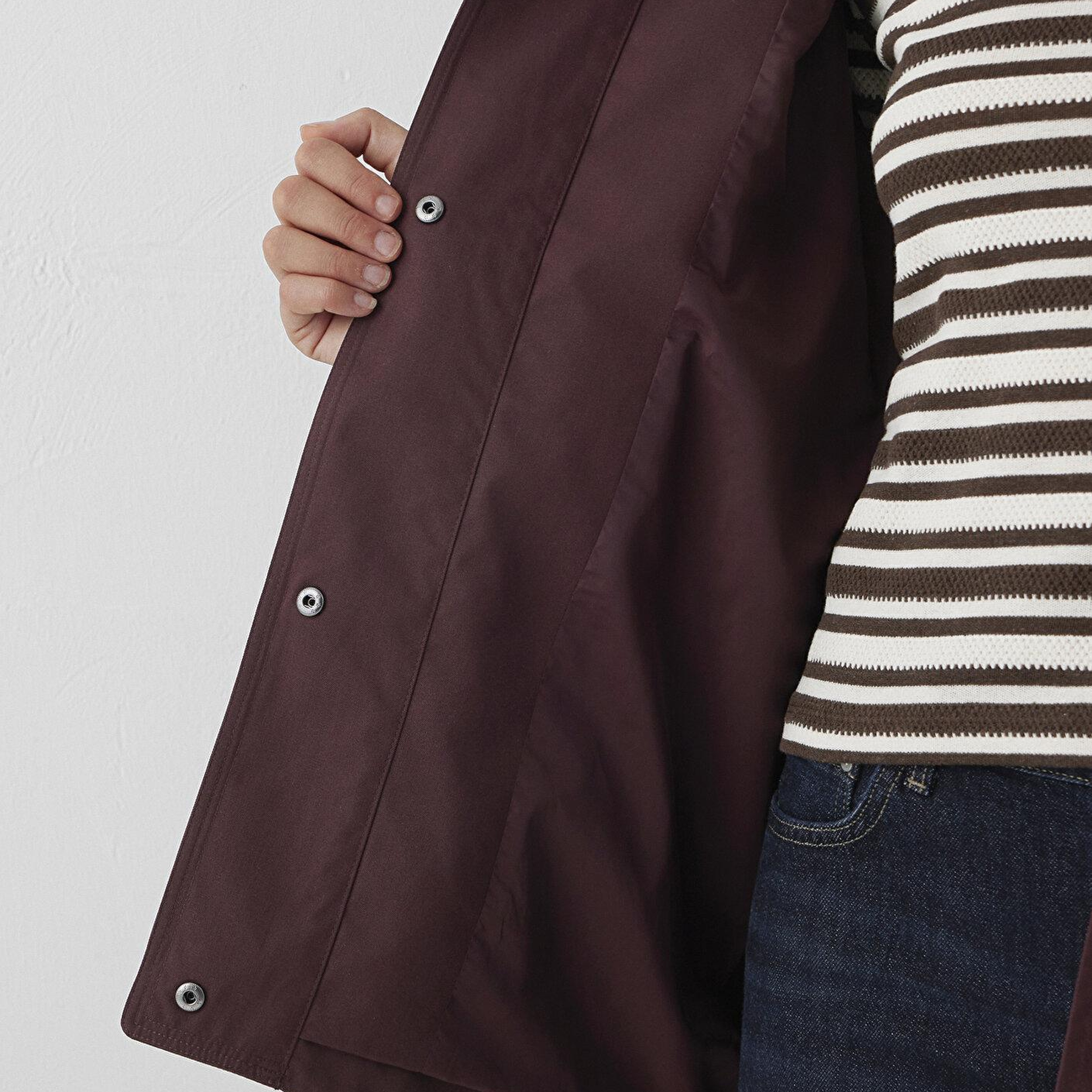Mavi Kapüşonlu Bordo Ceket Loose Fit / Bol Rahat Kesim 1110014-70252