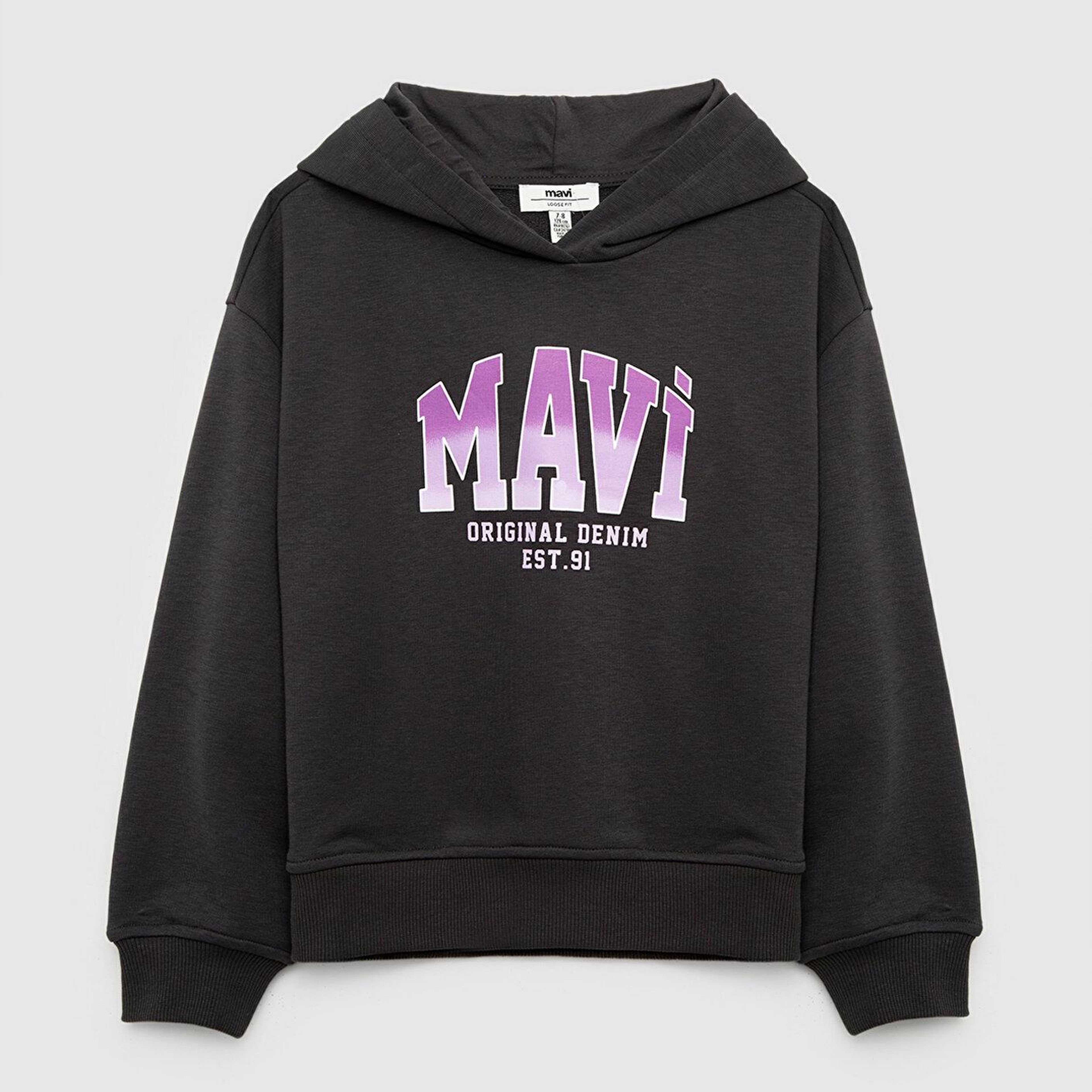Mavi Kapüşonlu Antrasit Sweatshirt 7S10179-70087