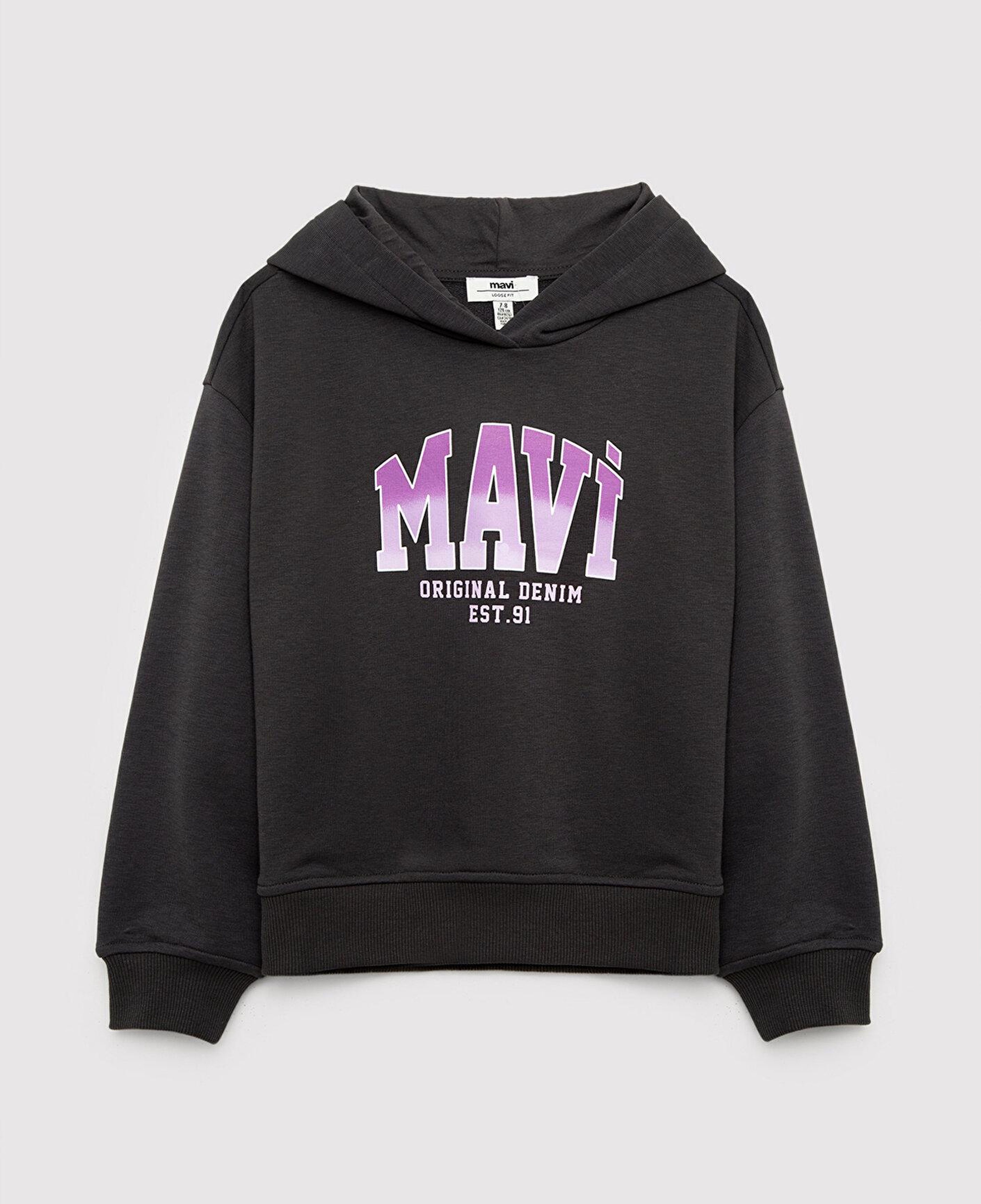 Mavi Kapüşonlu Antrasit Sweatshirt 7S10179-70087