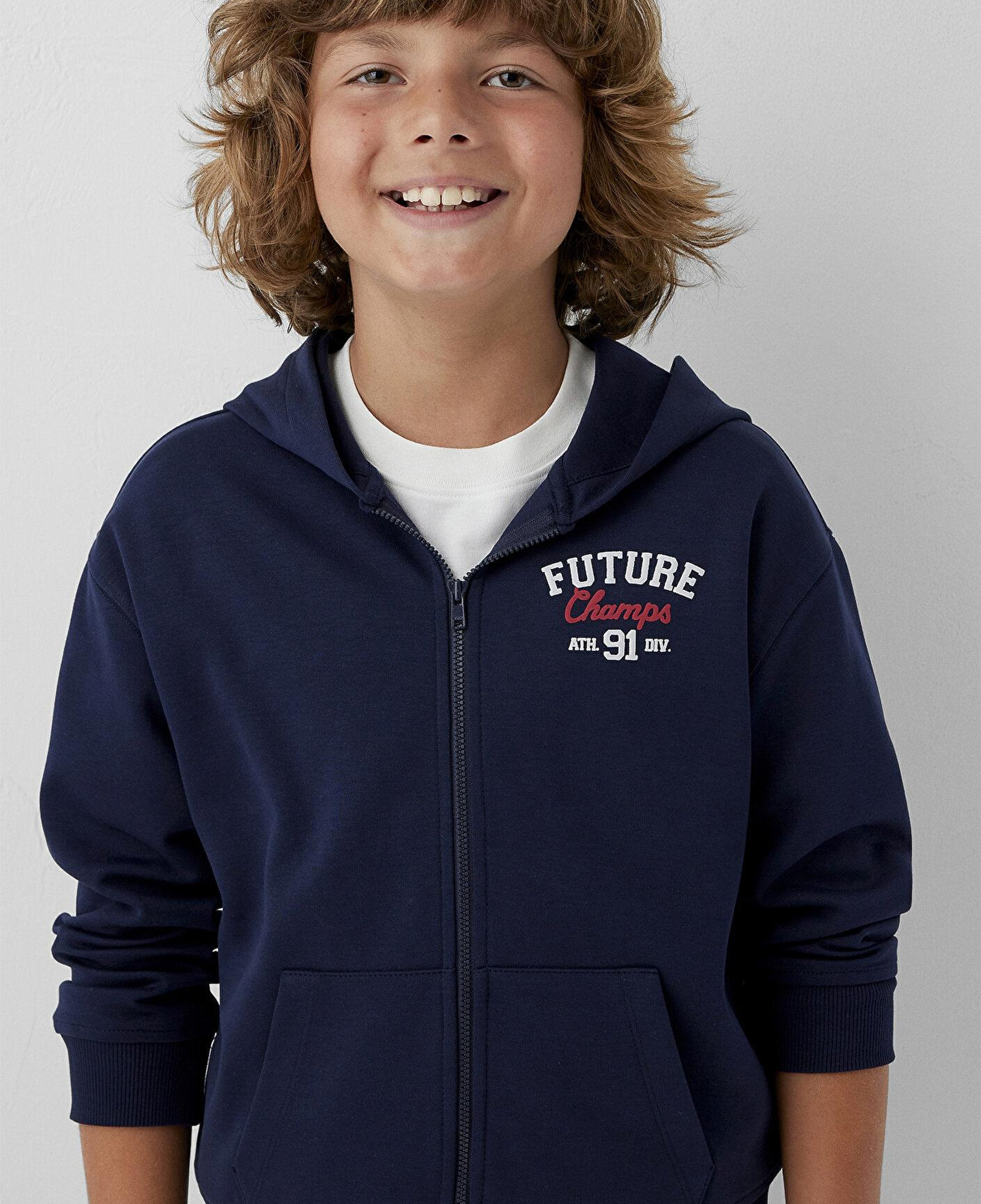 Mavi Kapüşonlu Lacivert Sweatshirt 6S10183-84371