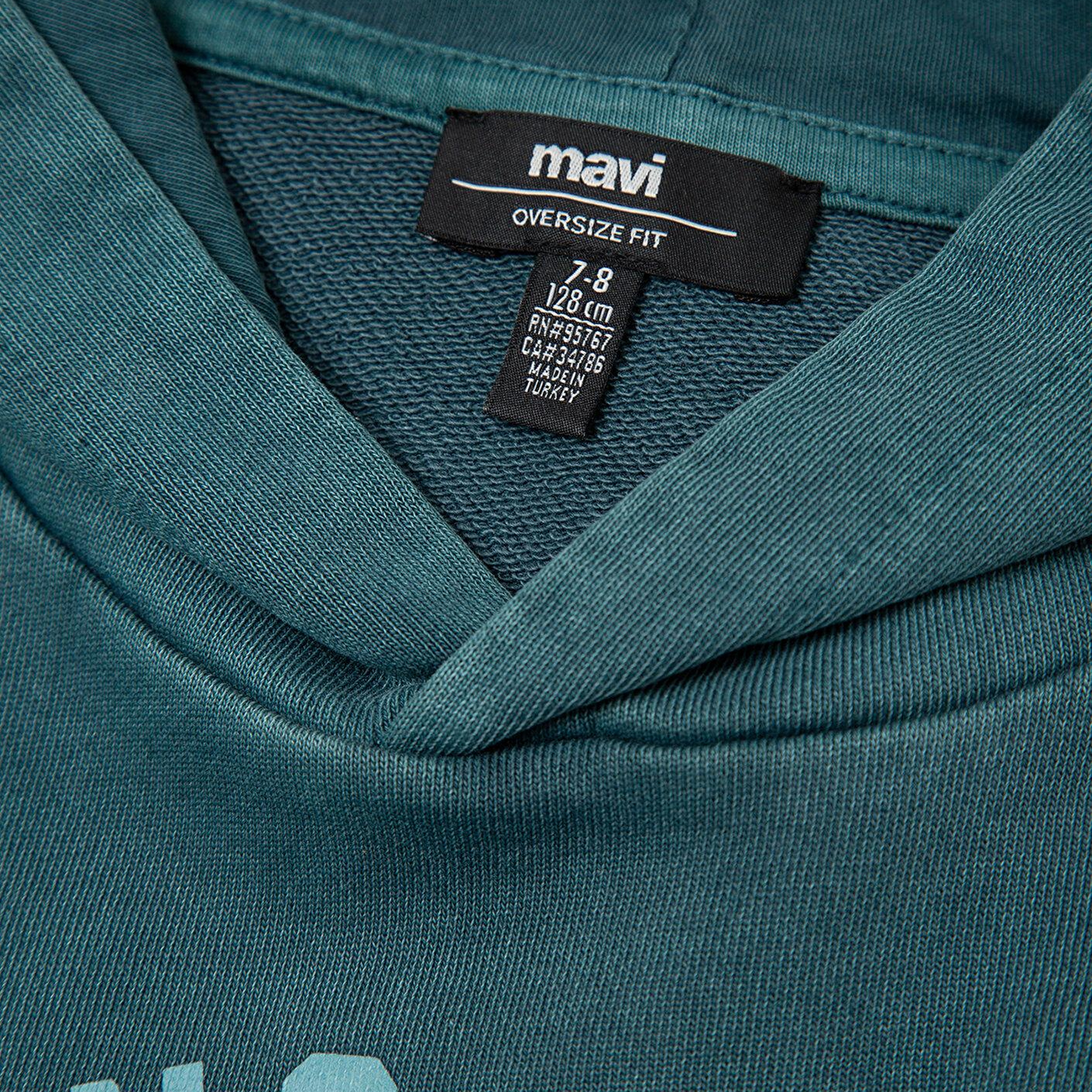 Mavi Kapüşonlu Yeşil Sweatshirt 6S10184-71932